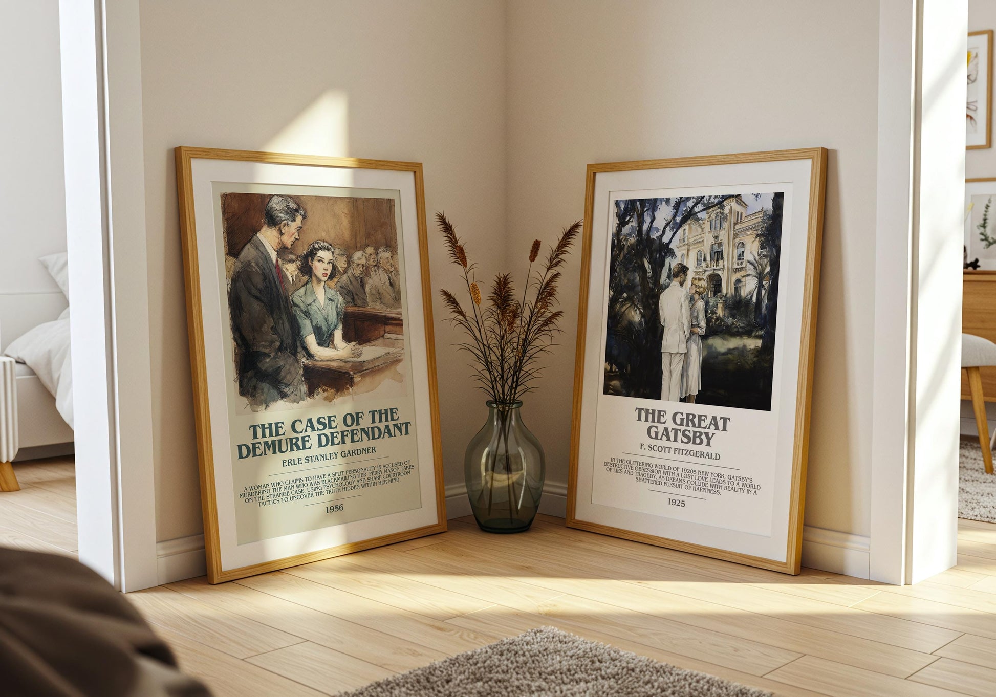 The Case of the Demure Defendant by Erle Stanley Gardner | Descriptive Modern Book Art | Poster