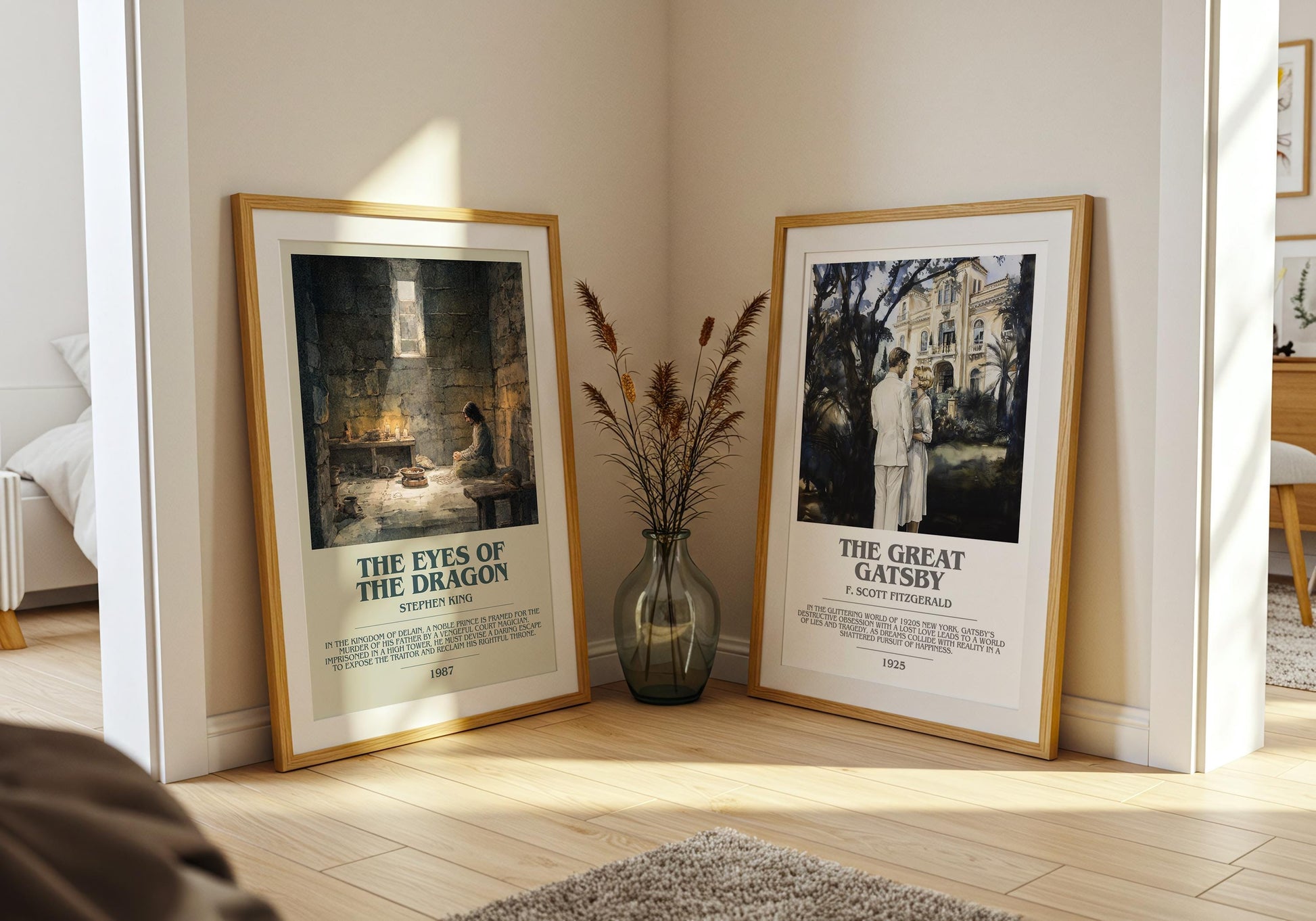 The Eyes Of The Dragon bookish print on bookshelf – Stephen King fan gift