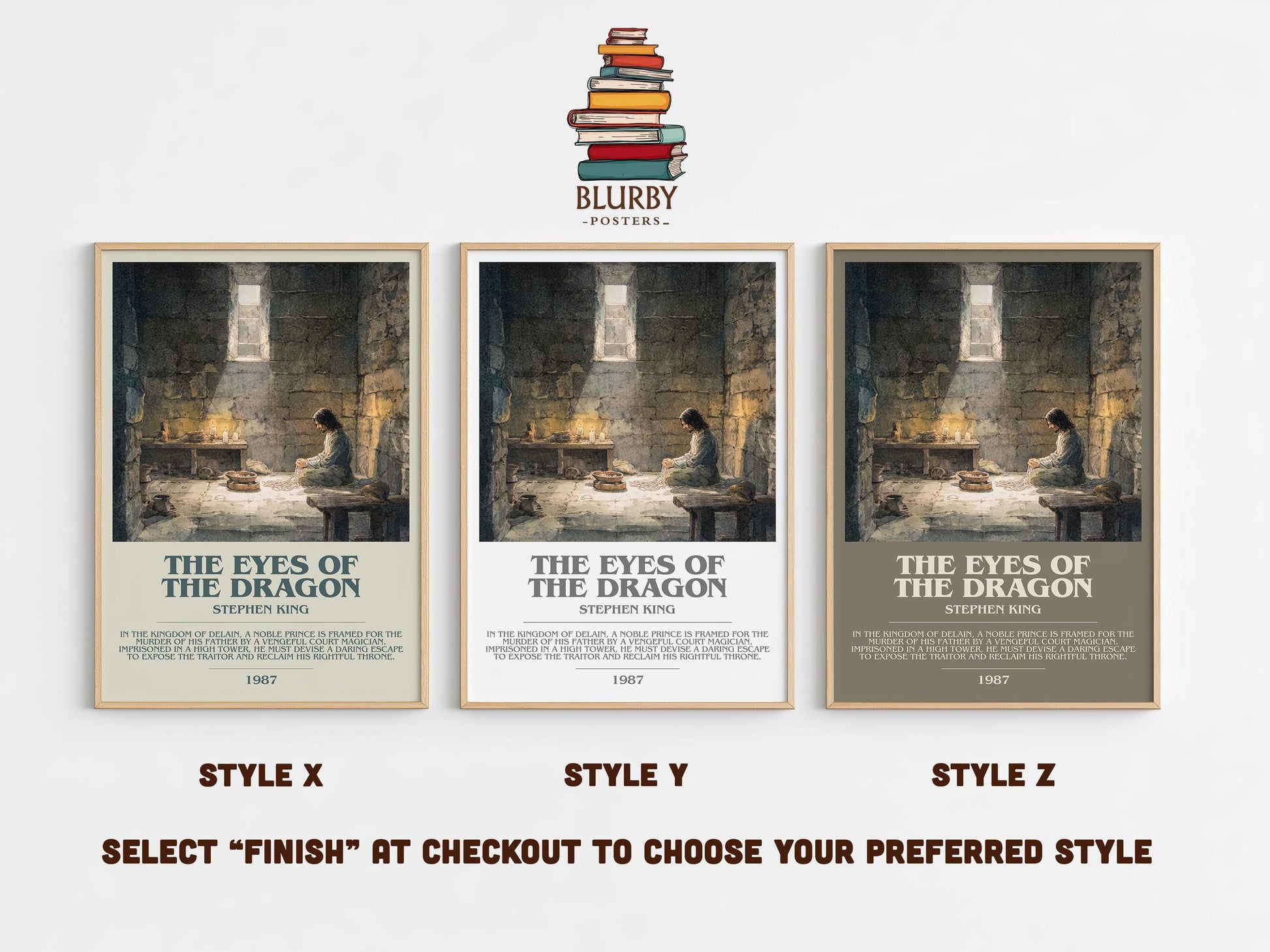The Eyes Of The Dragon bookish poster colour and style options – Stephen King book art