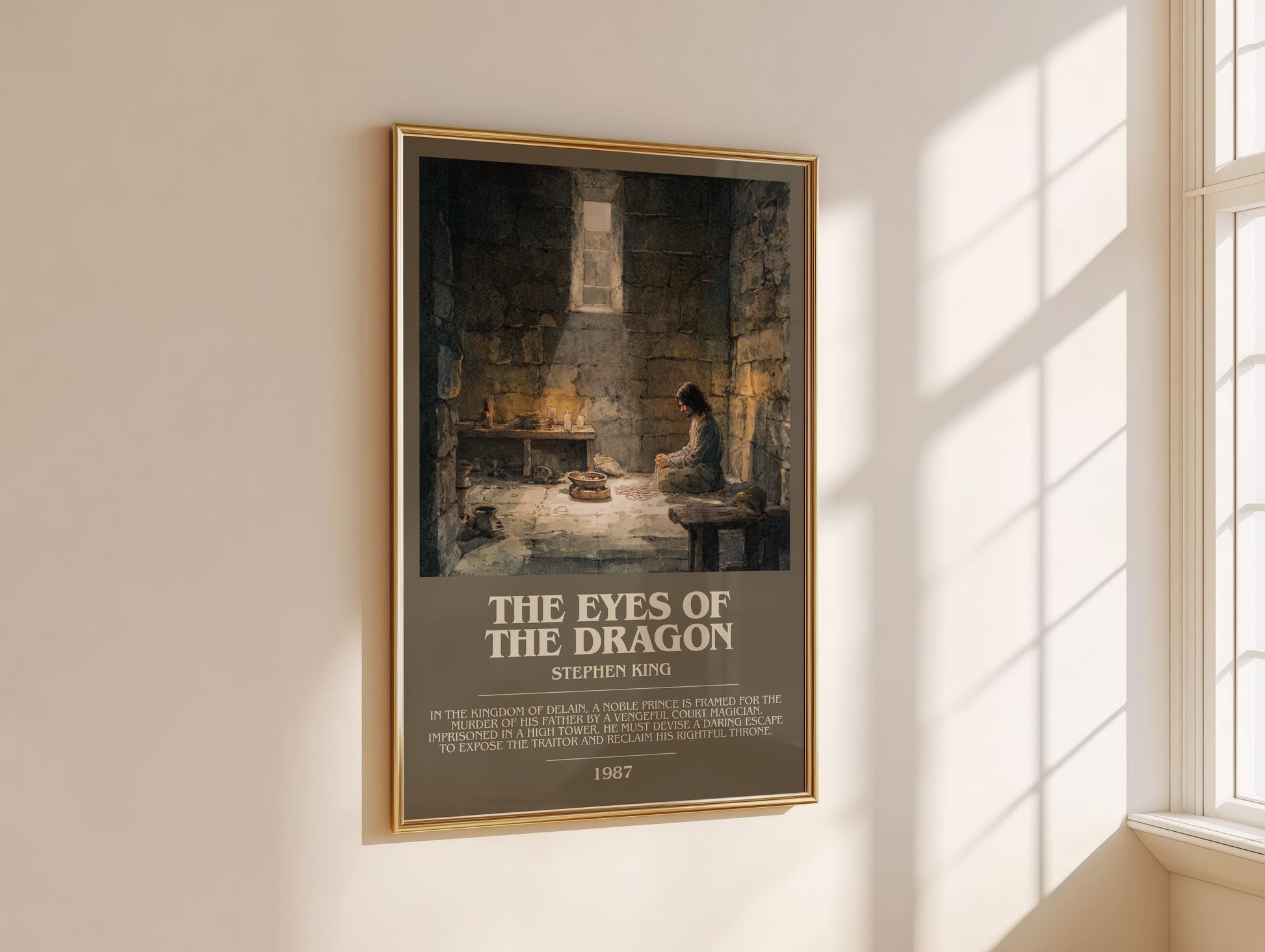 The Eyes Of The Dragon bookish book poster framed on wall – fantasy wall art