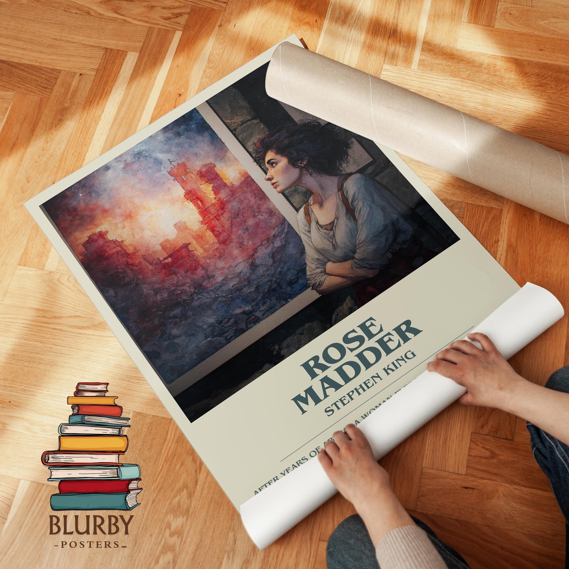 Rose Madder book poster packaging – museum-quality print rolled in protective tube