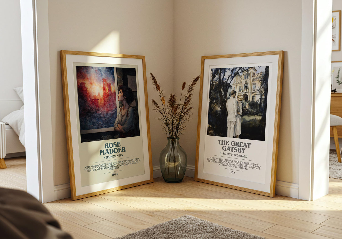 Rose Madder bookish poster paired in gallery wall – literary art prints