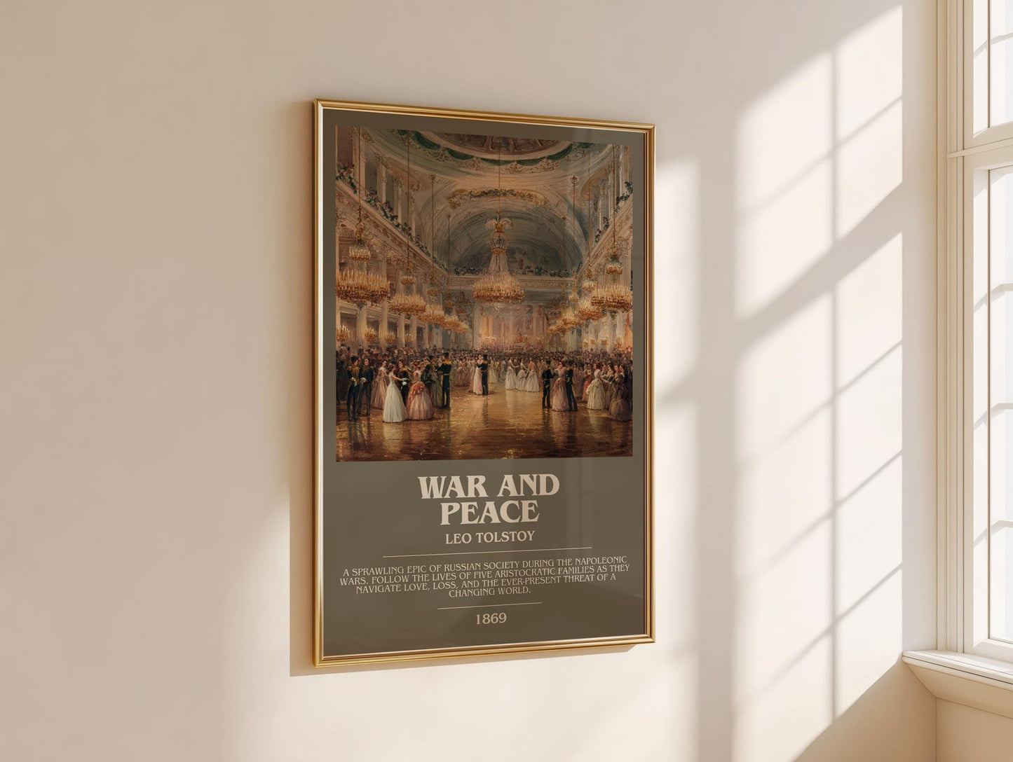 War and Peace bookish book poster framed on wall – historical fiction wall art
