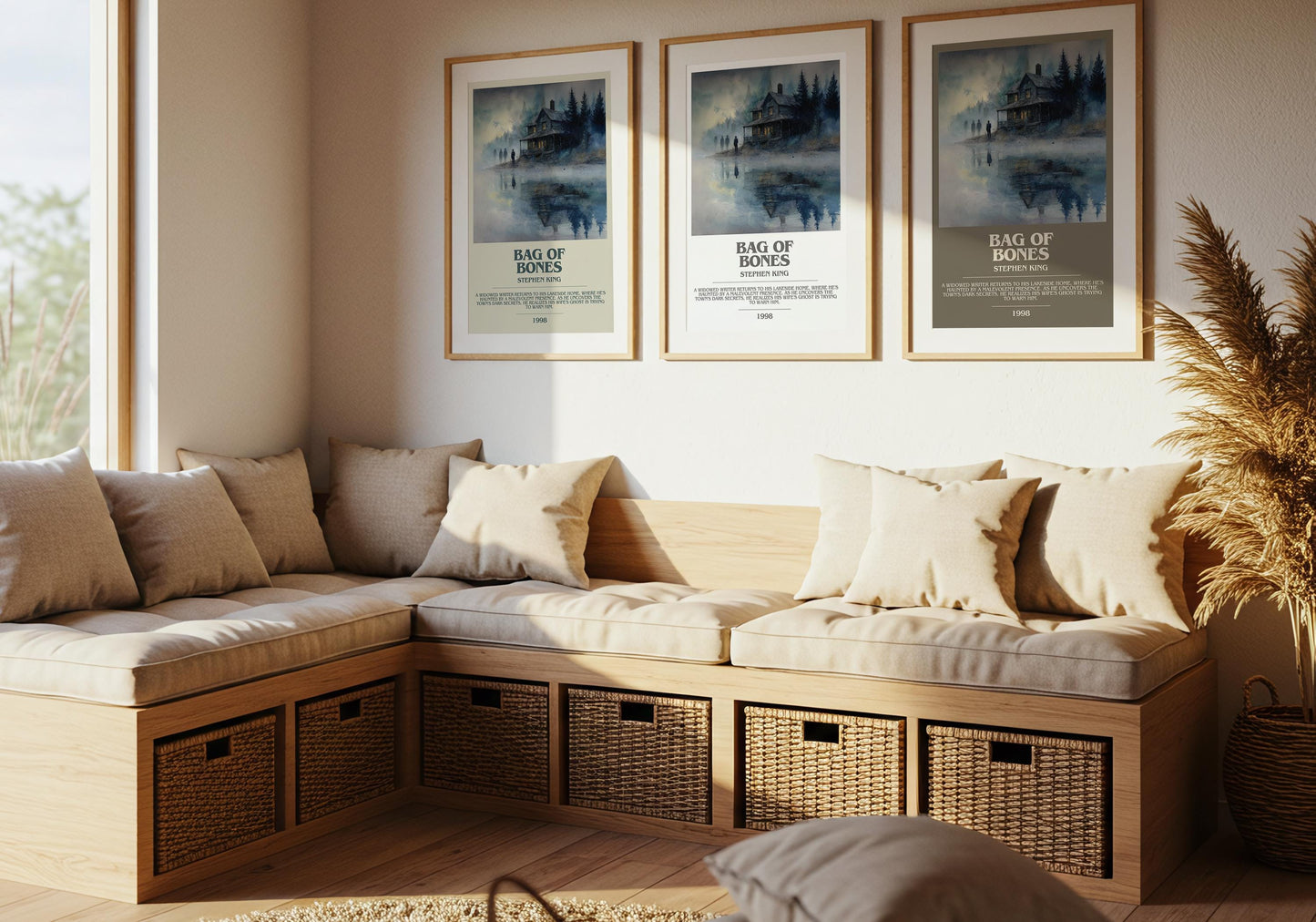 Bag of Bones bookish poster paired in gallery wall – literary art prints