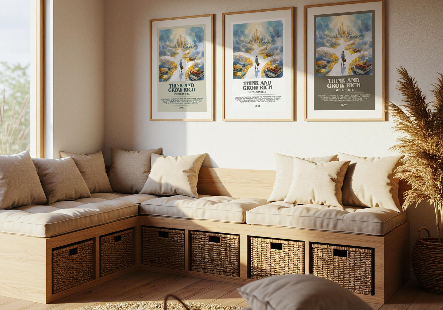 Think and Grow Rich bookish poster paired in gallery wall – literary art prints