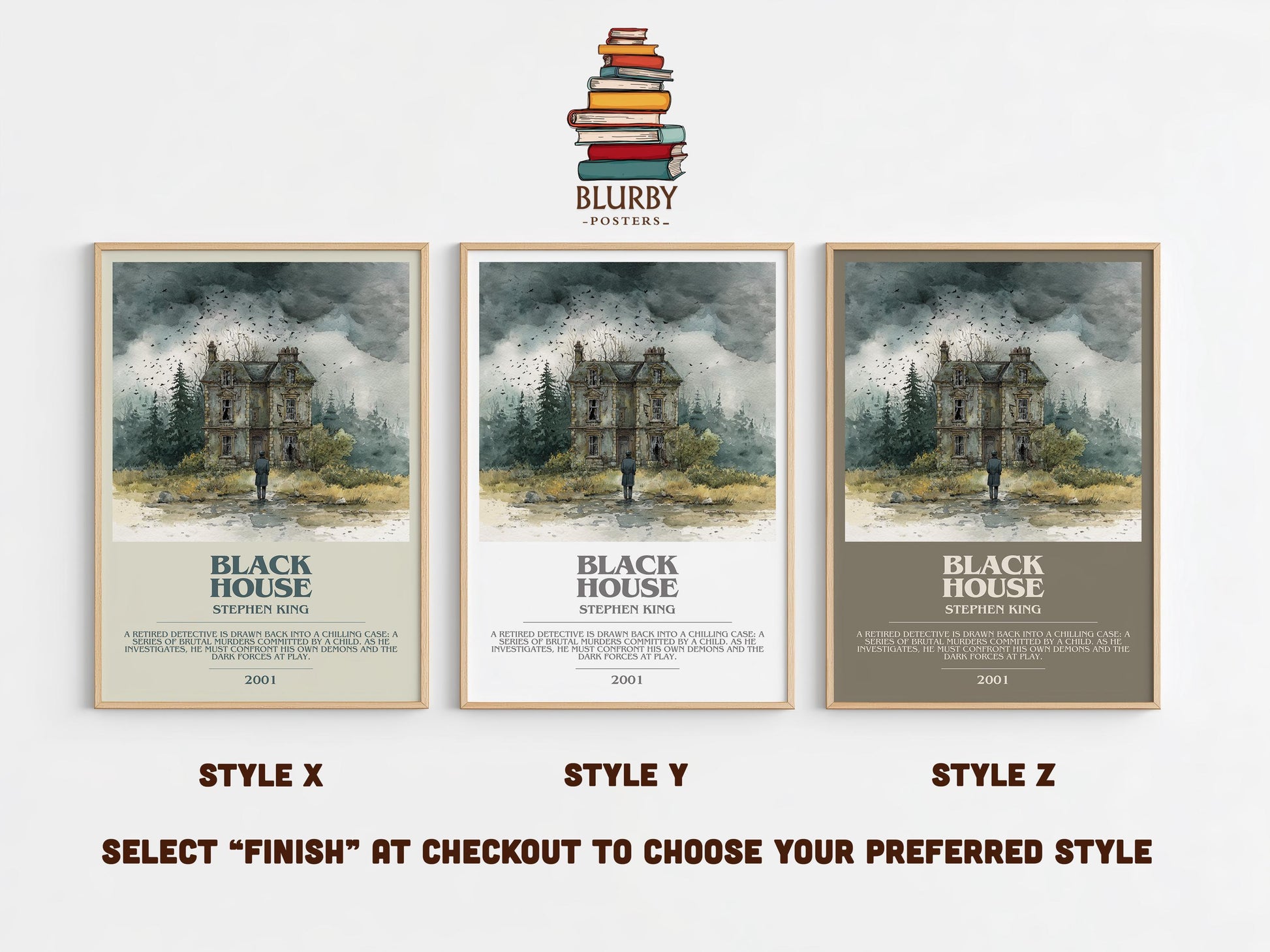 Black House bookish poster colour and style options – Stephen King book art