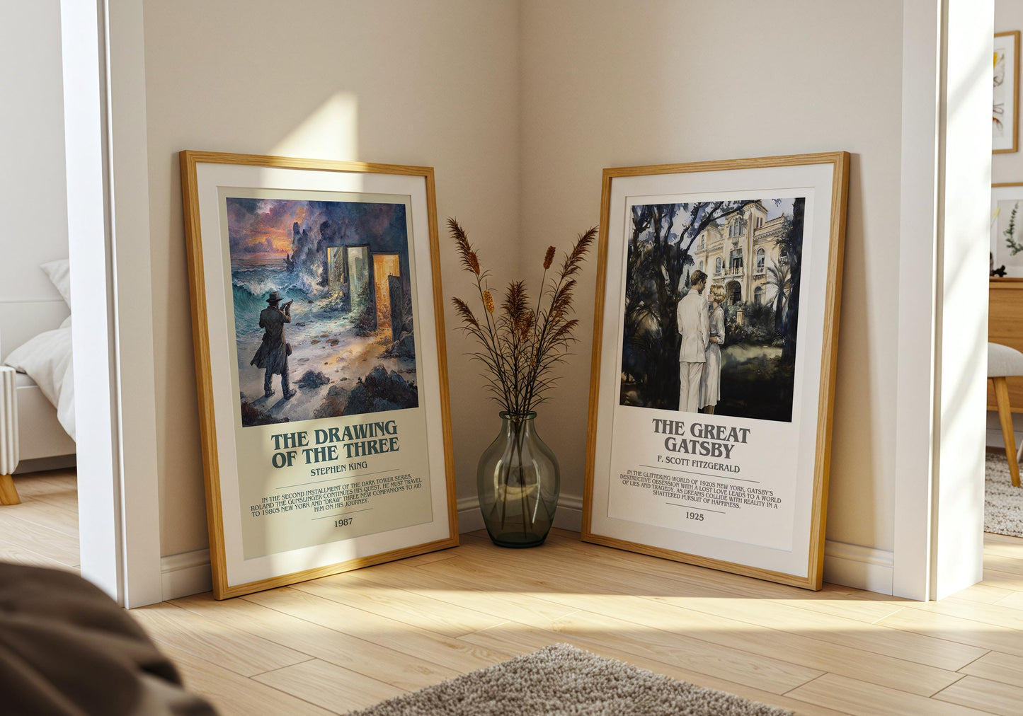 The Drawing of the Three bookish print on bookshelf – Stephen King fan gift