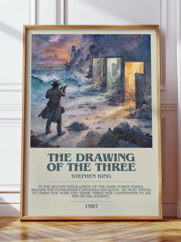 The Drawing of the Three bookish print in frame leaning in hallway – fantasy wall art