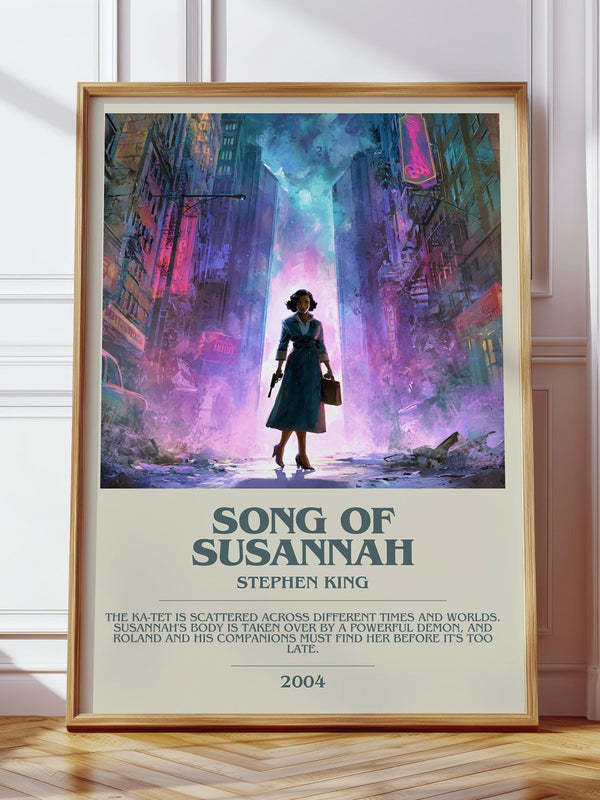 Song of Susannah bookish print in frame leaning in hallway – fantasy wall art