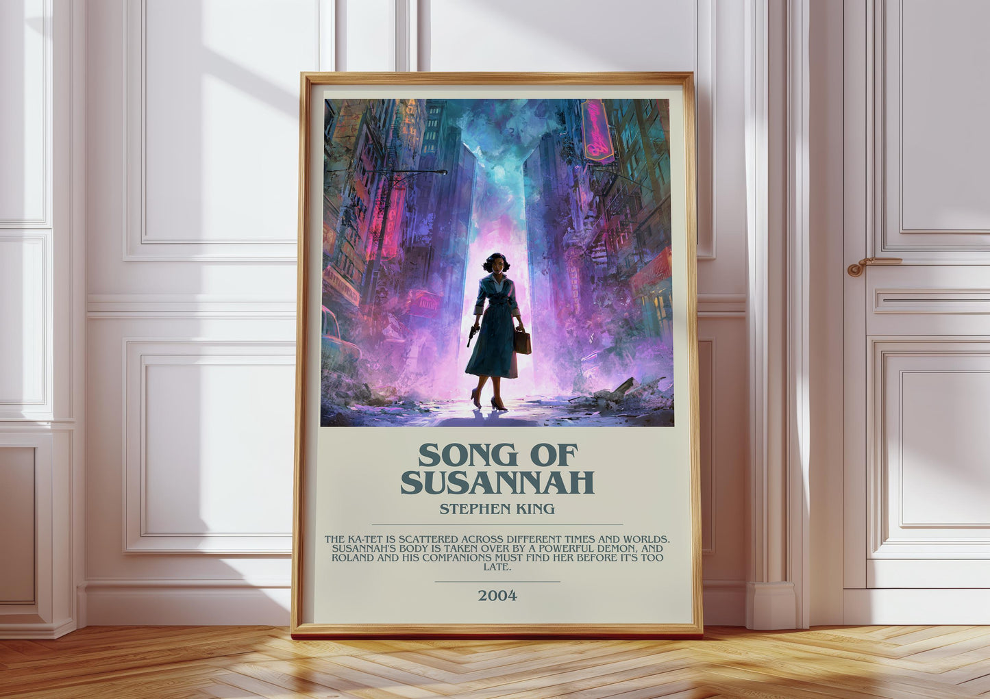 Song of Susannah bookish print in frame leaning in hallway – fantasy wall art