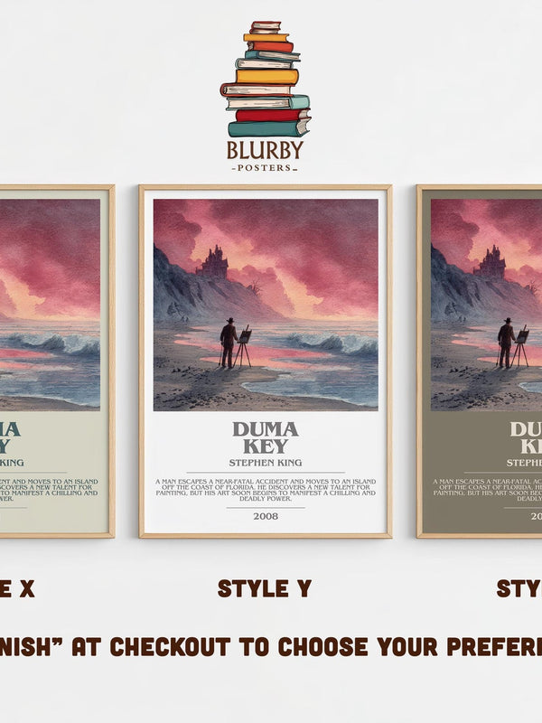 Duma Key bookish poster colour and style options – Stephen King book art