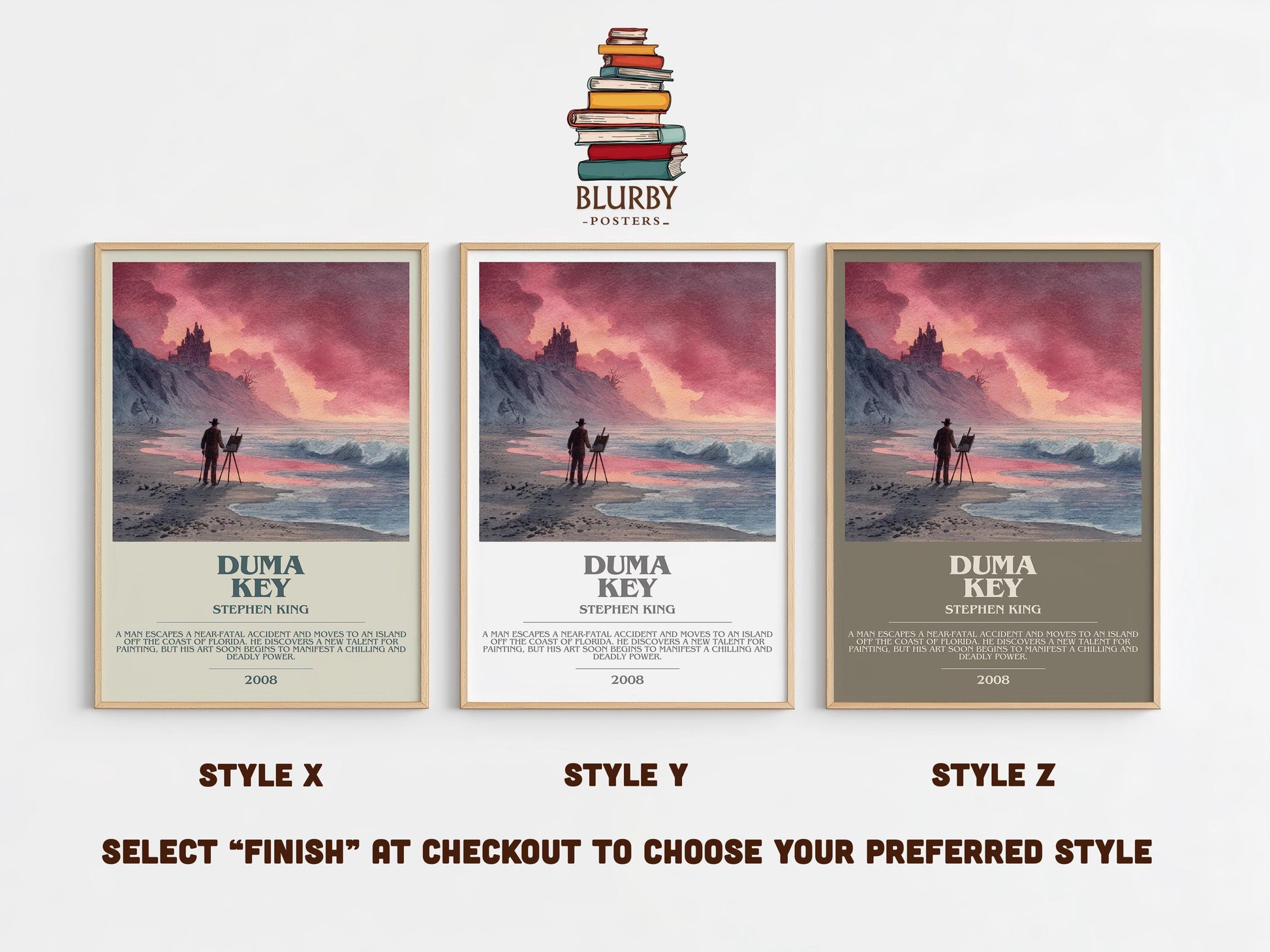 Duma Key bookish poster colour and style options – Stephen King book art