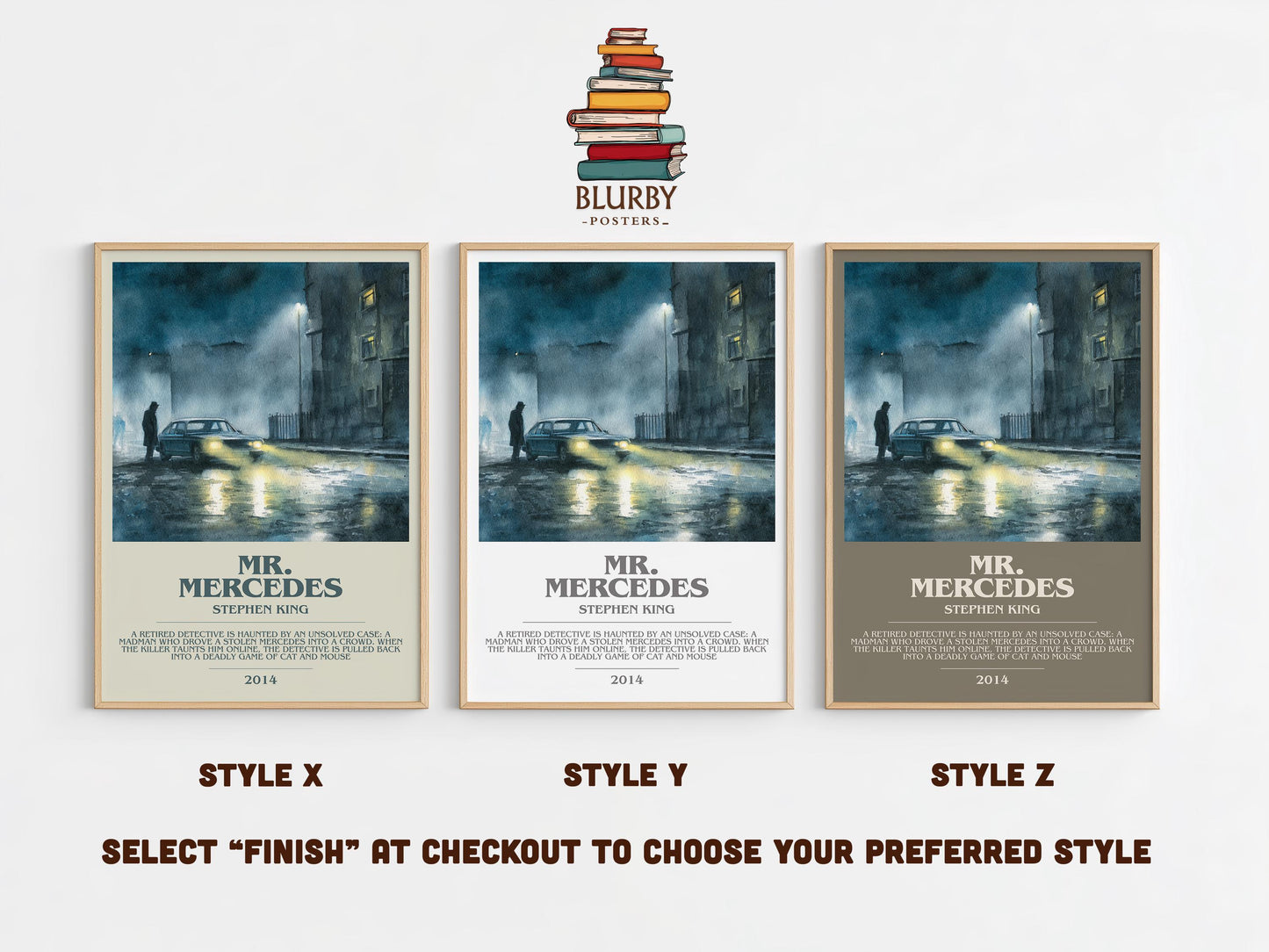 Mr. Mercedes bookish poster colour and style options – Stephen King book art