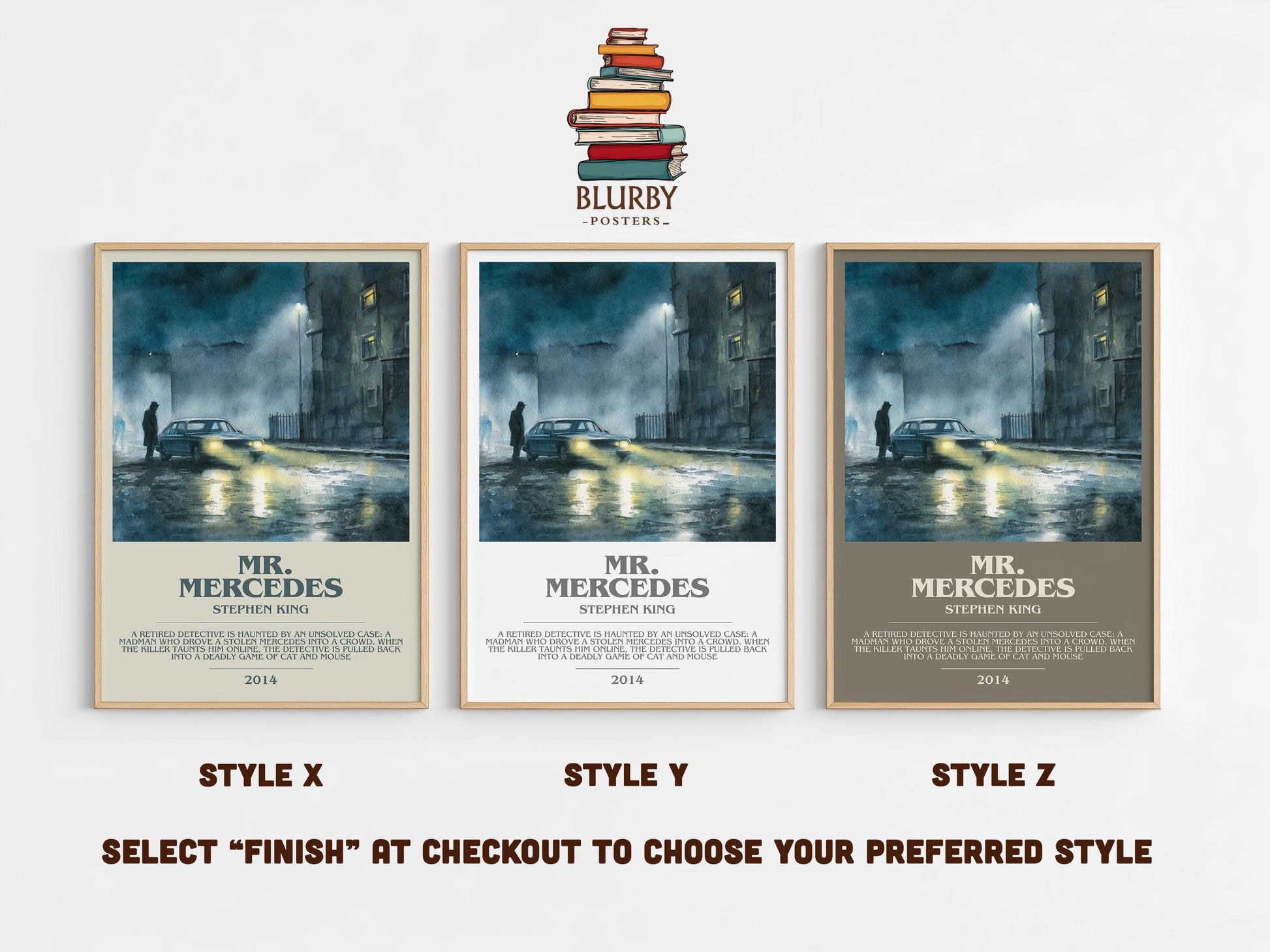 Mr. Mercedes bookish poster colour and style options – Stephen King book art