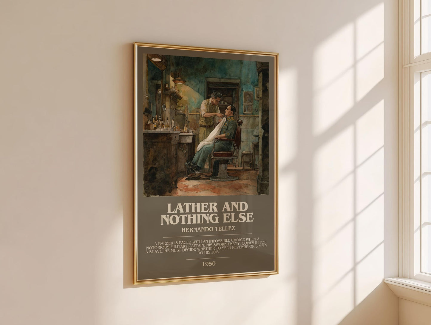 Lather And Nothing Else bookish book poster framed on wall – classic literature wall art