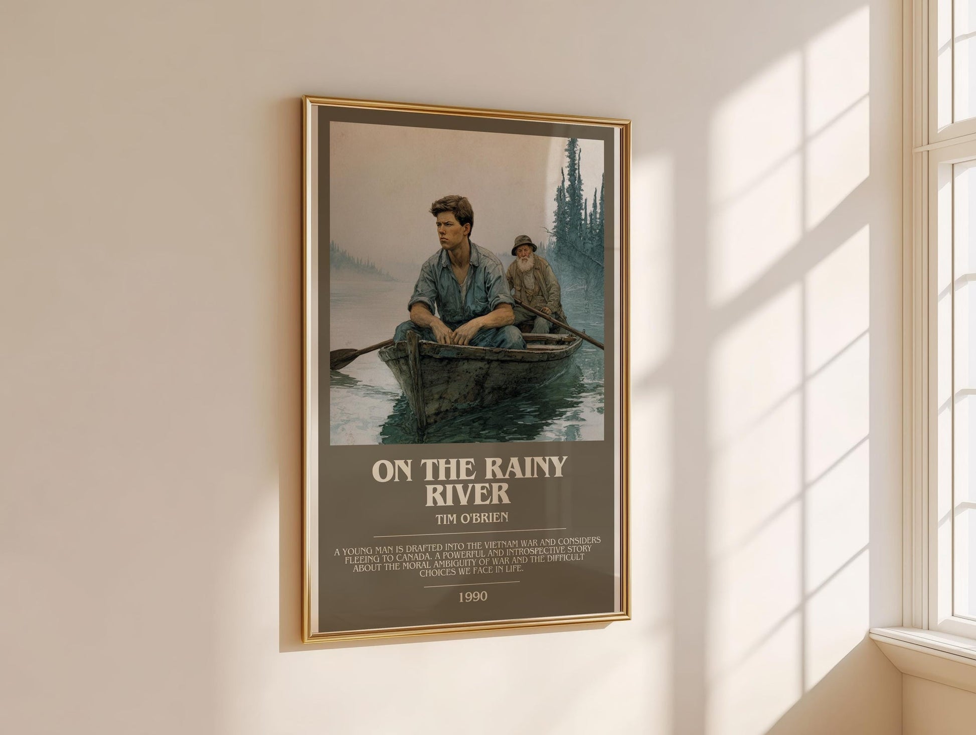 On The Rainy River bookish book poster framed on wall – non fiction wall art