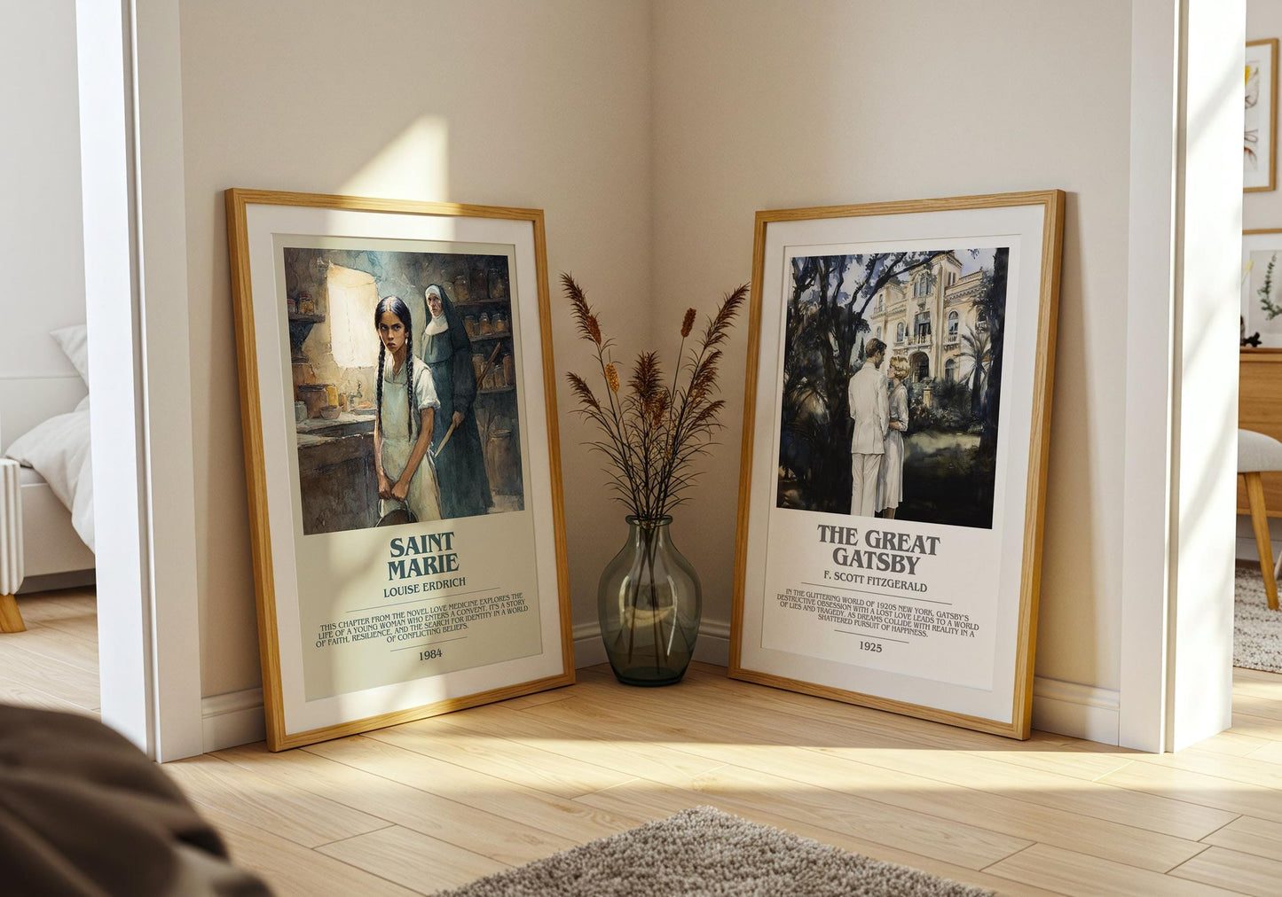 Saint Marie bookish print on bookshelf – Louise Erdrich fan gift