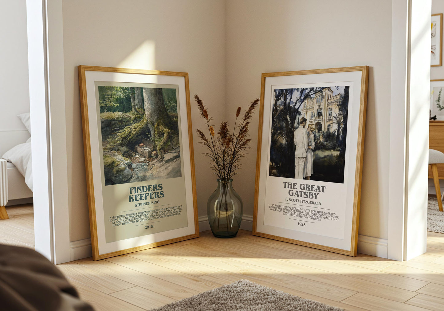 Finders Keepers bookish poster paired in gallery wall – literary art prints