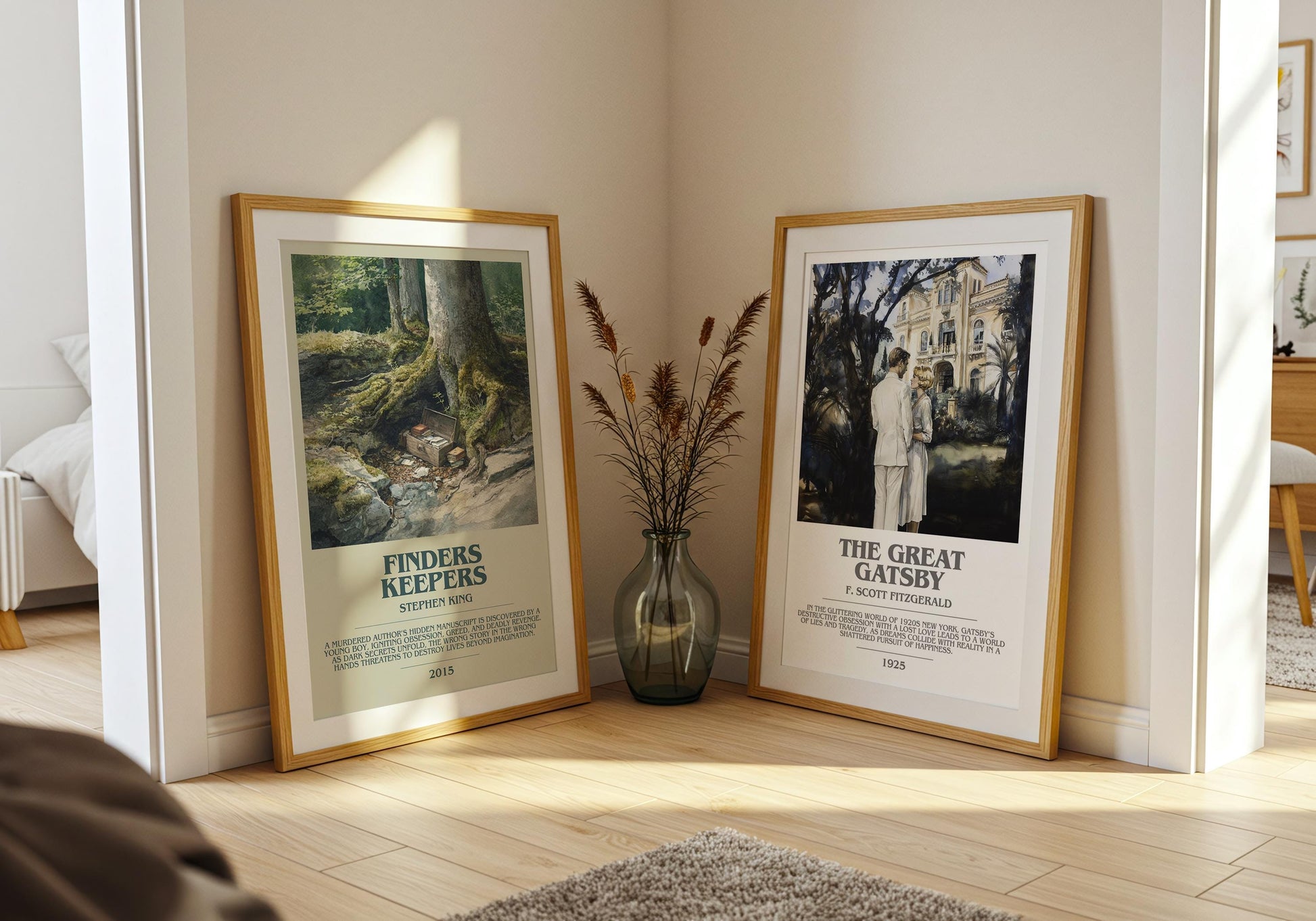 Finders Keepers bookish poster paired in gallery wall – literary art prints