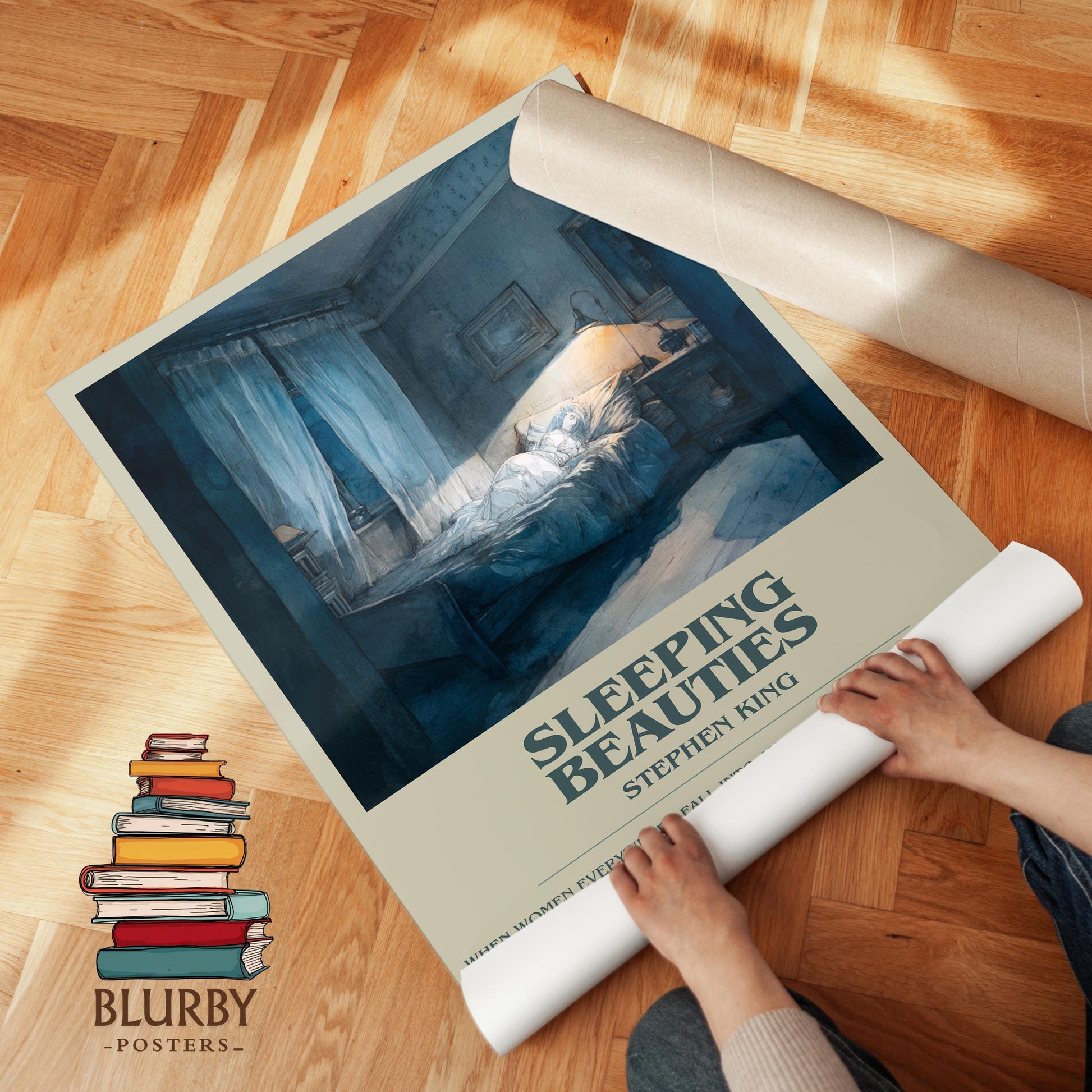 Sleeping Beauties book poster packaging – museum-quality print rolled in protective tube