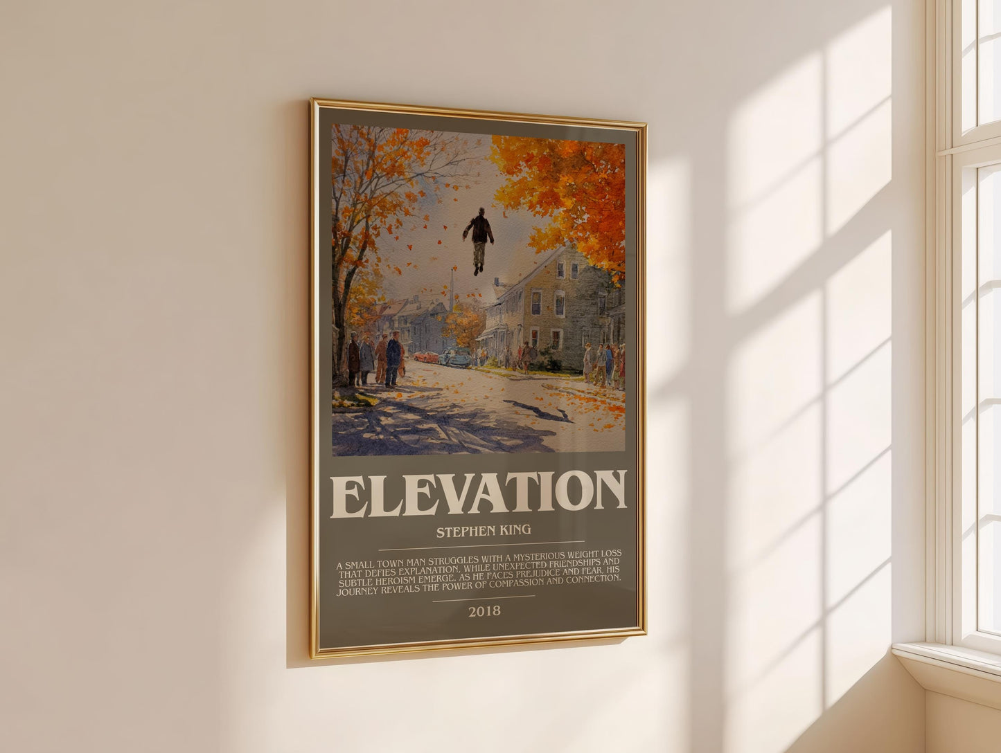 Elevation bookish book poster framed on wall – horror wall art