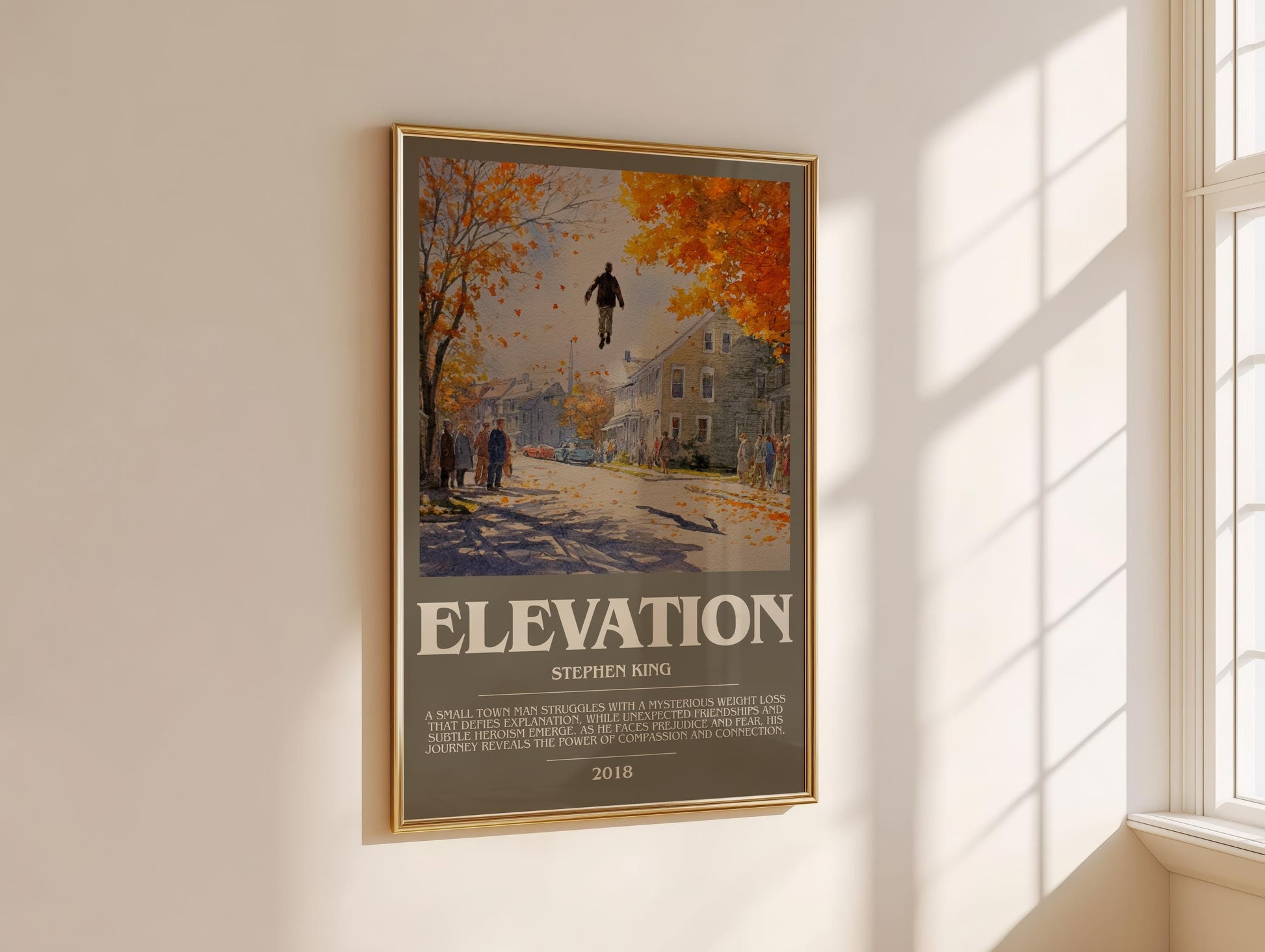 Elevation bookish book poster framed on wall – horror wall art