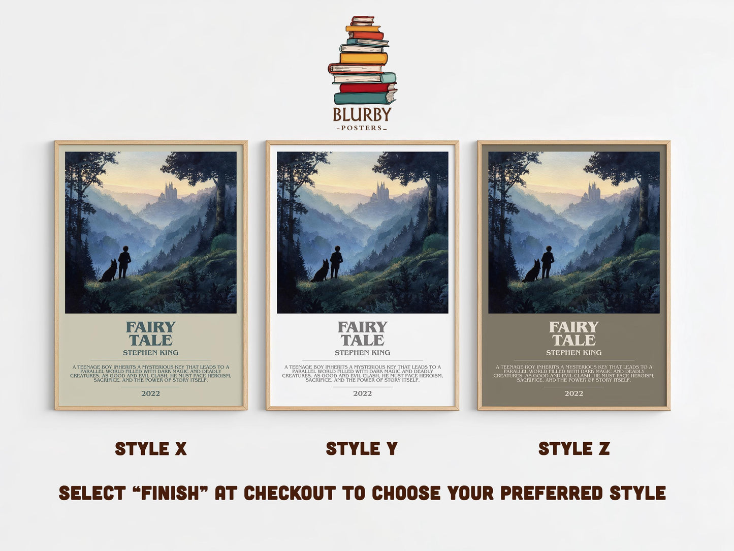 Fairy Tale bookish poster colour and style options – Stephen King book art