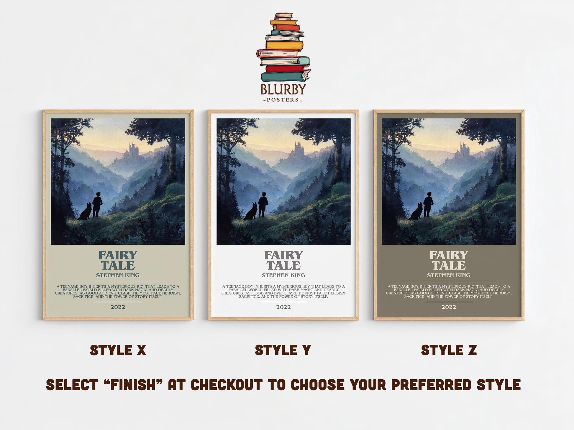 Fairy Tale bookish poster colour and style options – Stephen King book art