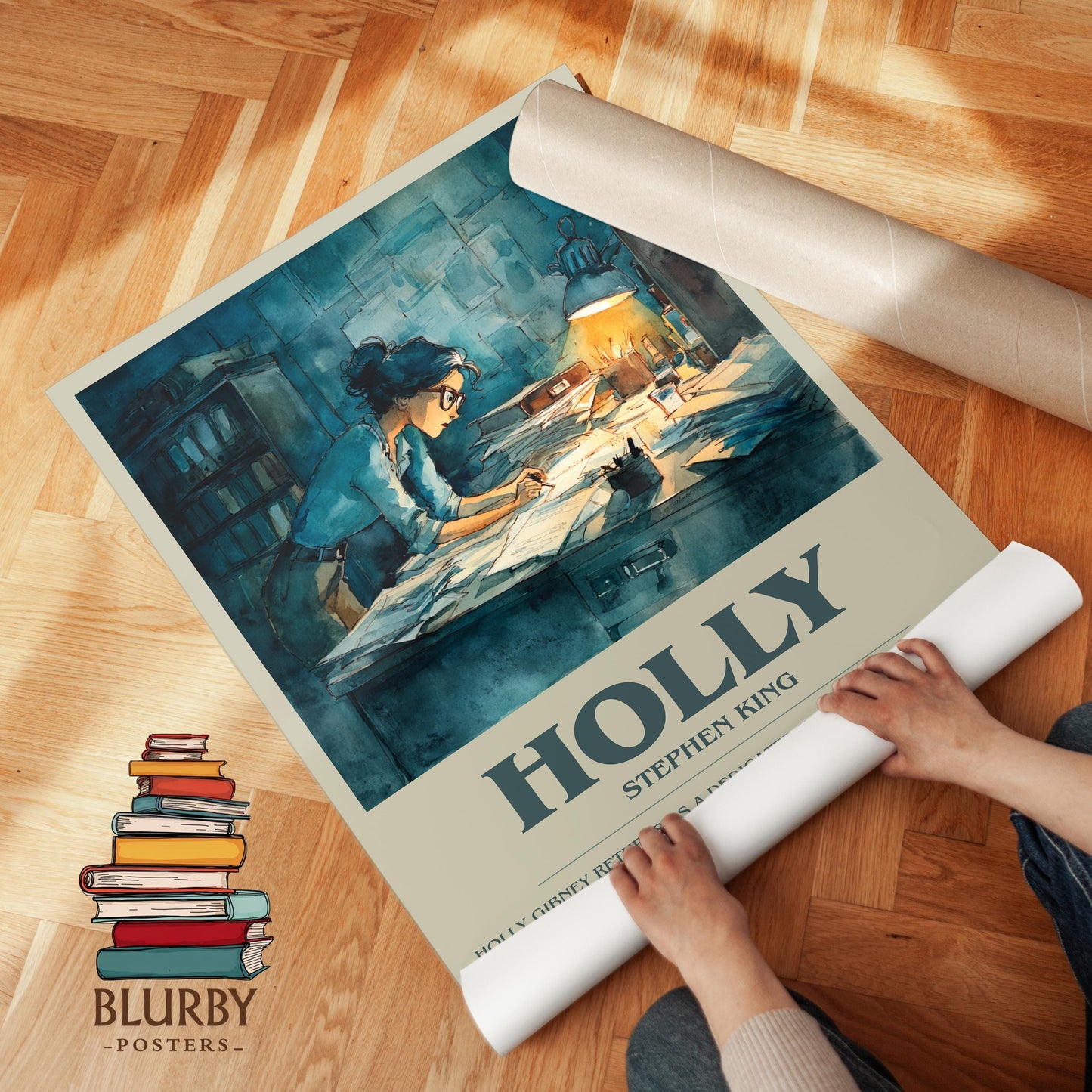Holly book poster packaging – museum-quality print rolled in protective tube