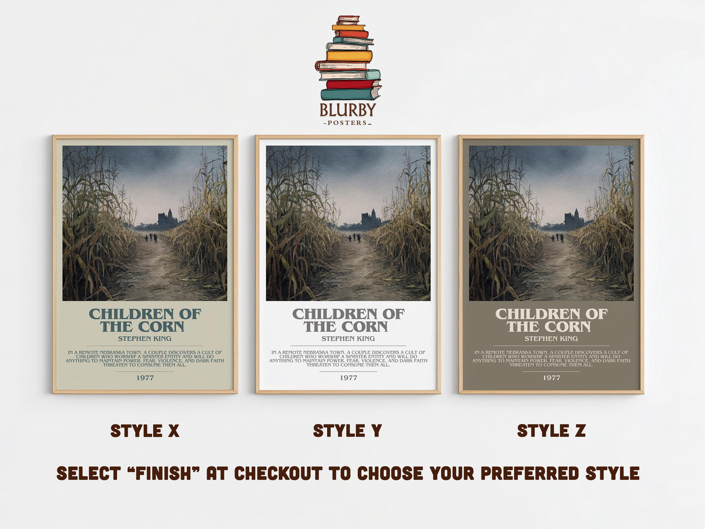 Children of the Corn bookish poster colour and style options – Stephen King book art