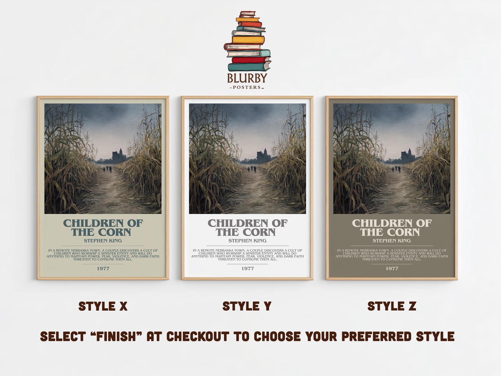 Children of the Corn bookish poster colour and style options – Stephen King book art