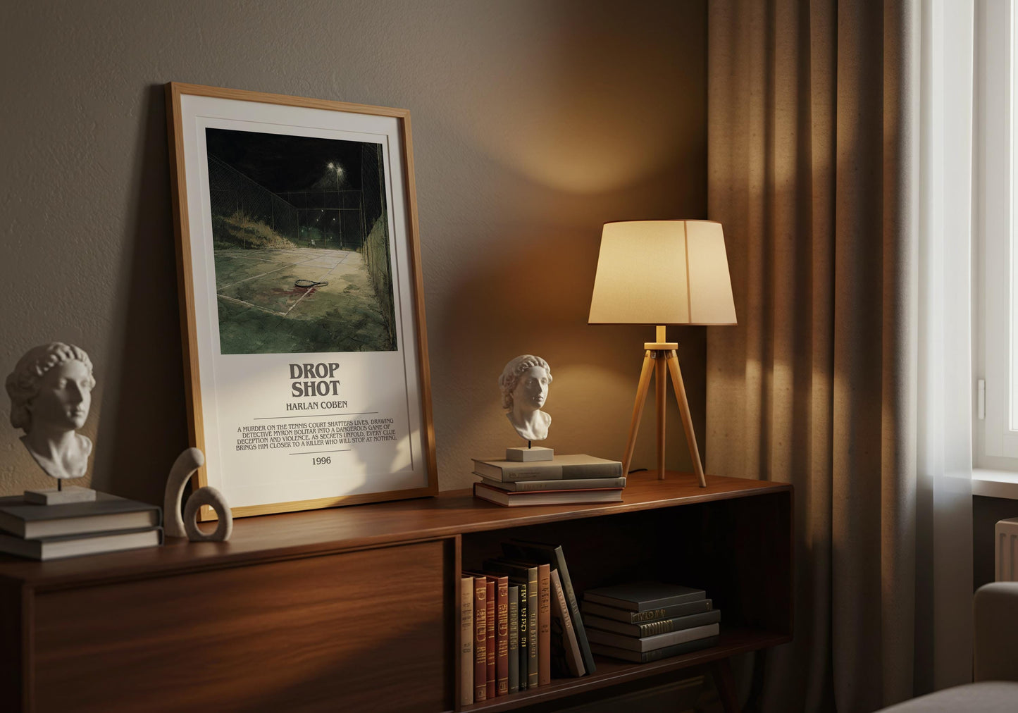 Drop Shot by Harlan Coben | Descriptive Modern Book Art | Poster