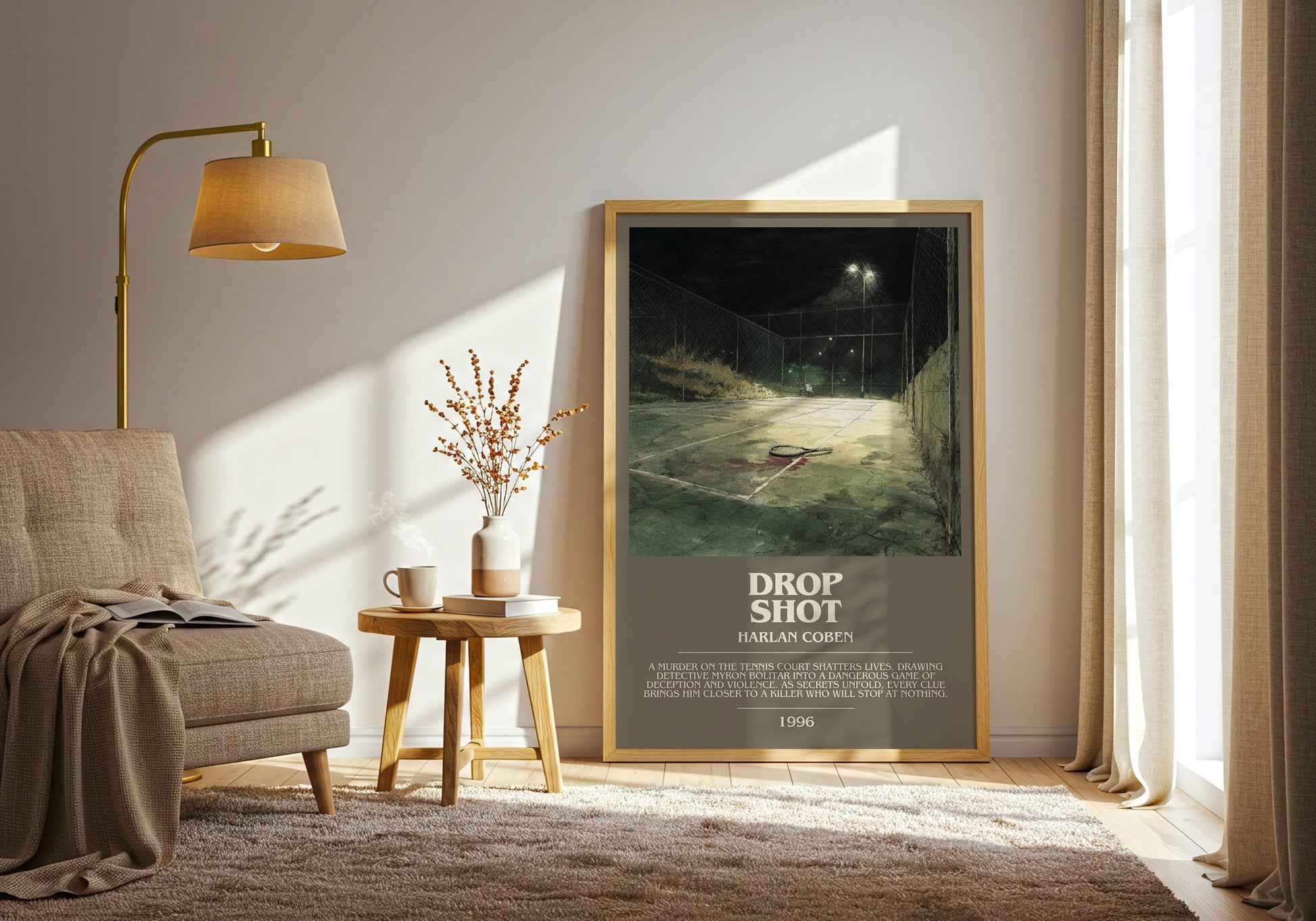 Drop Shot by Harlan Coben | Descriptive Modern Book Art | Poster