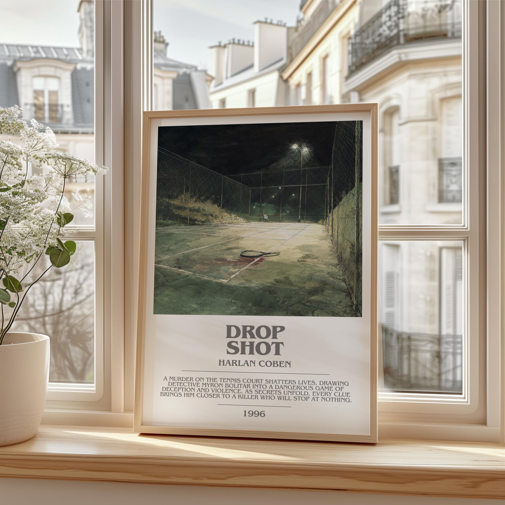 Drop Shot by Harlan Coben | Descriptive Modern Book Art | Poster