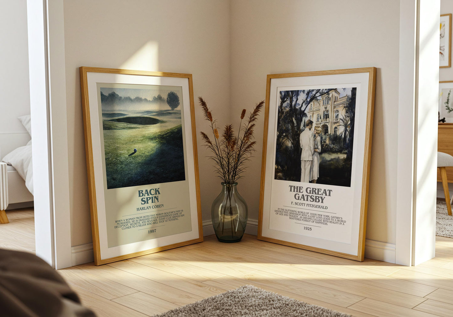 Back Spin bookish poster paired in gallery wall – literary art prints