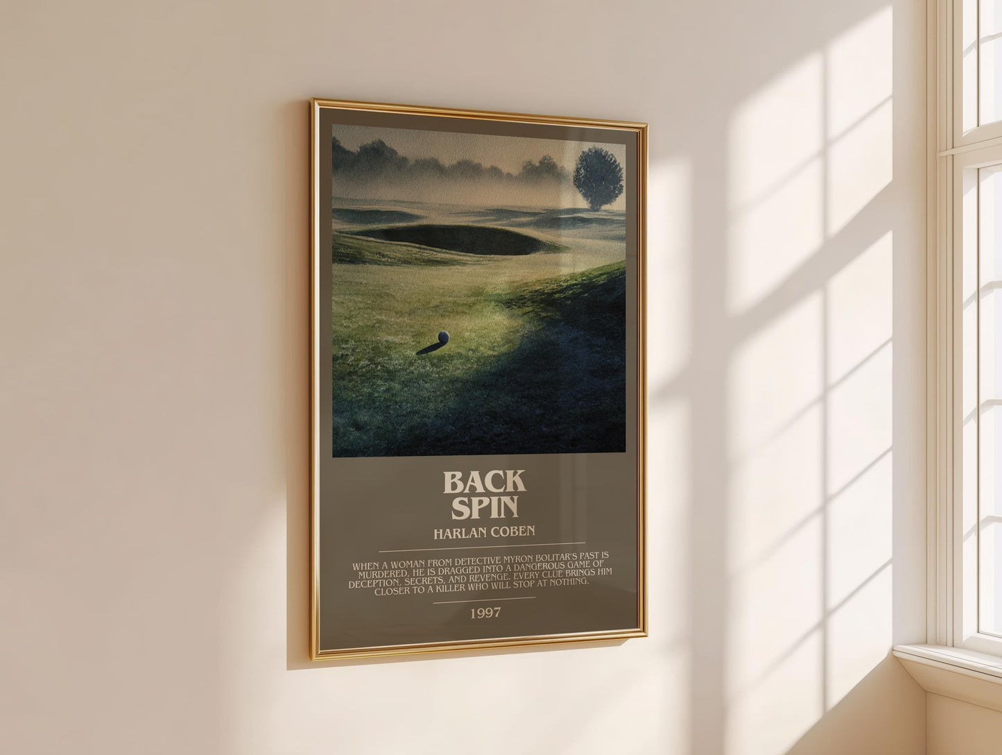 Back Spin bookish book poster framed on wall – thriller wall art