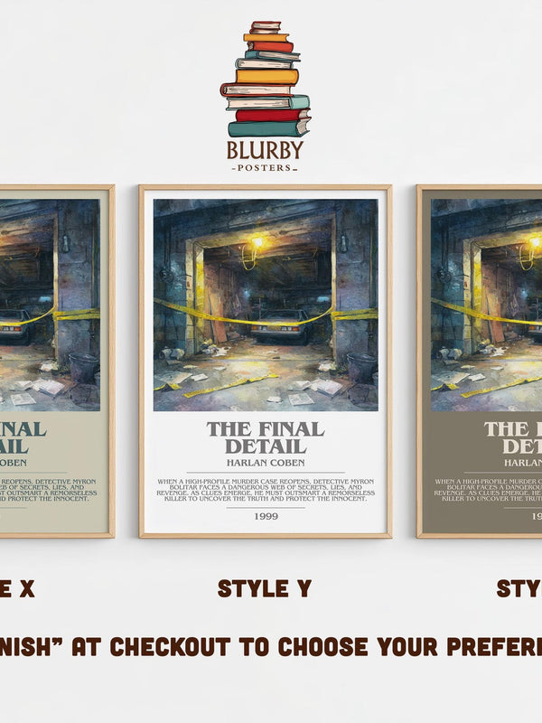 The Final Detail bookish poster colour and style options – Harlan Coben book art