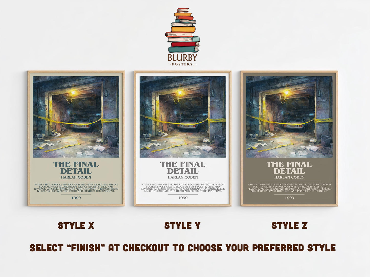 The Final Detail bookish poster colour and style options – Harlan Coben book art