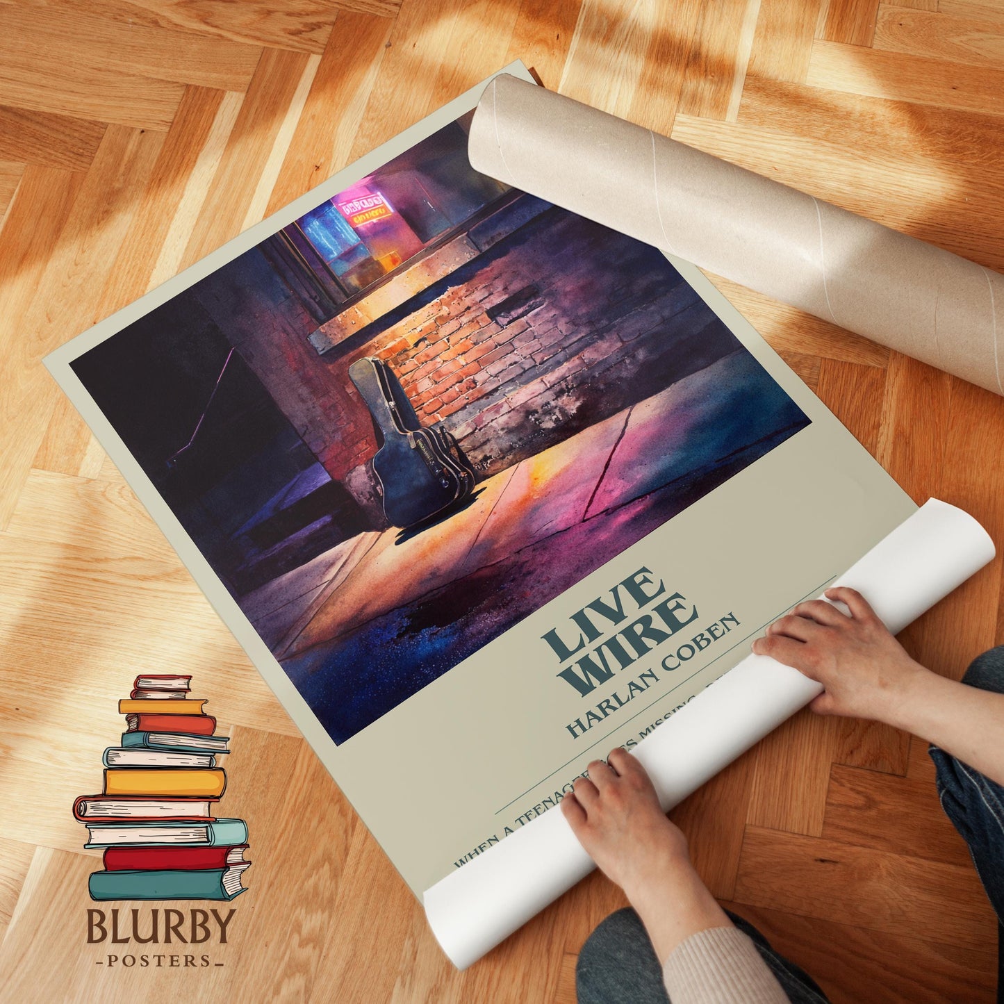 Live Wire book poster packaging – museum-quality print rolled in protective tube