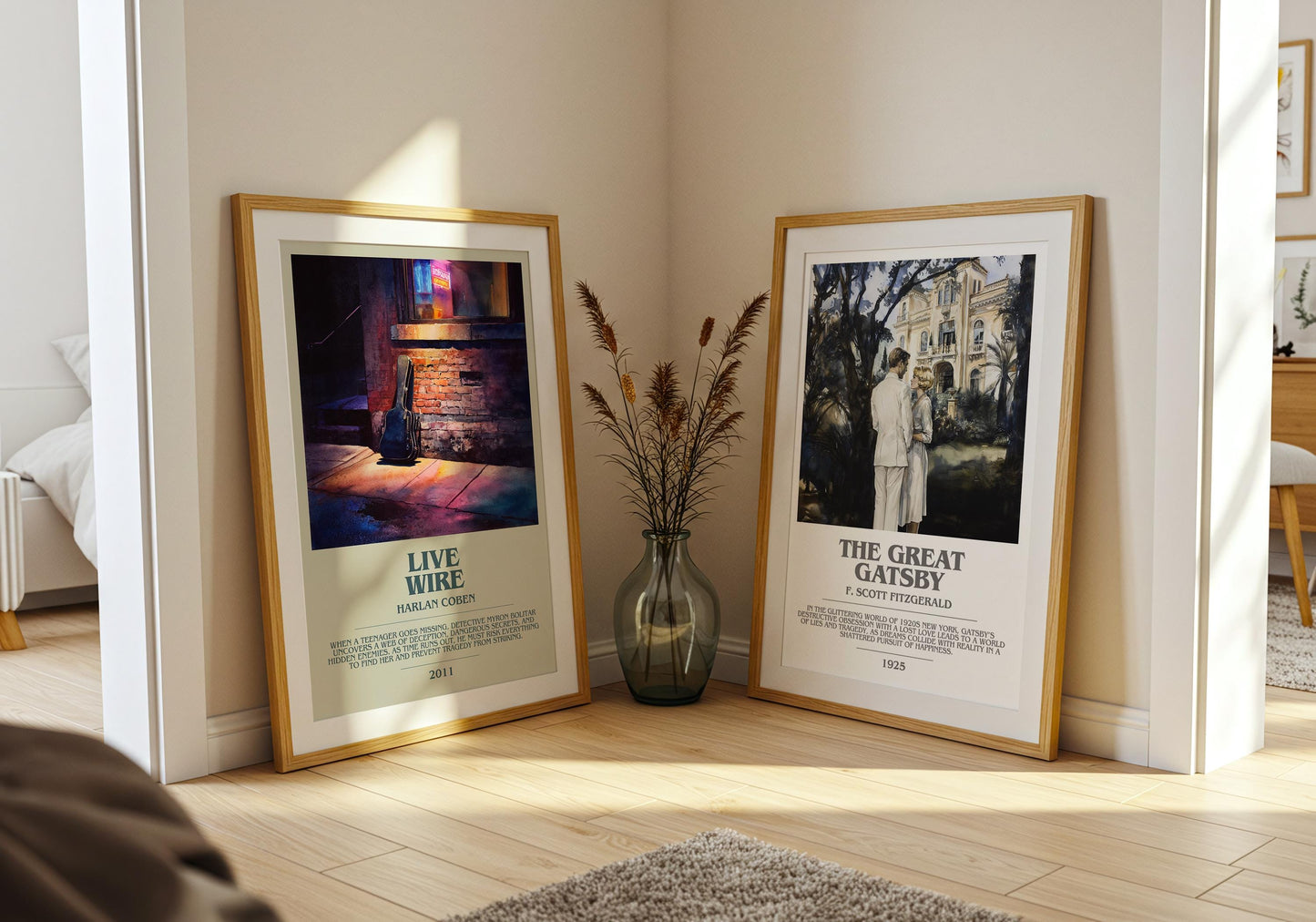 Live Wire bookish poster paired in gallery wall – literary art prints