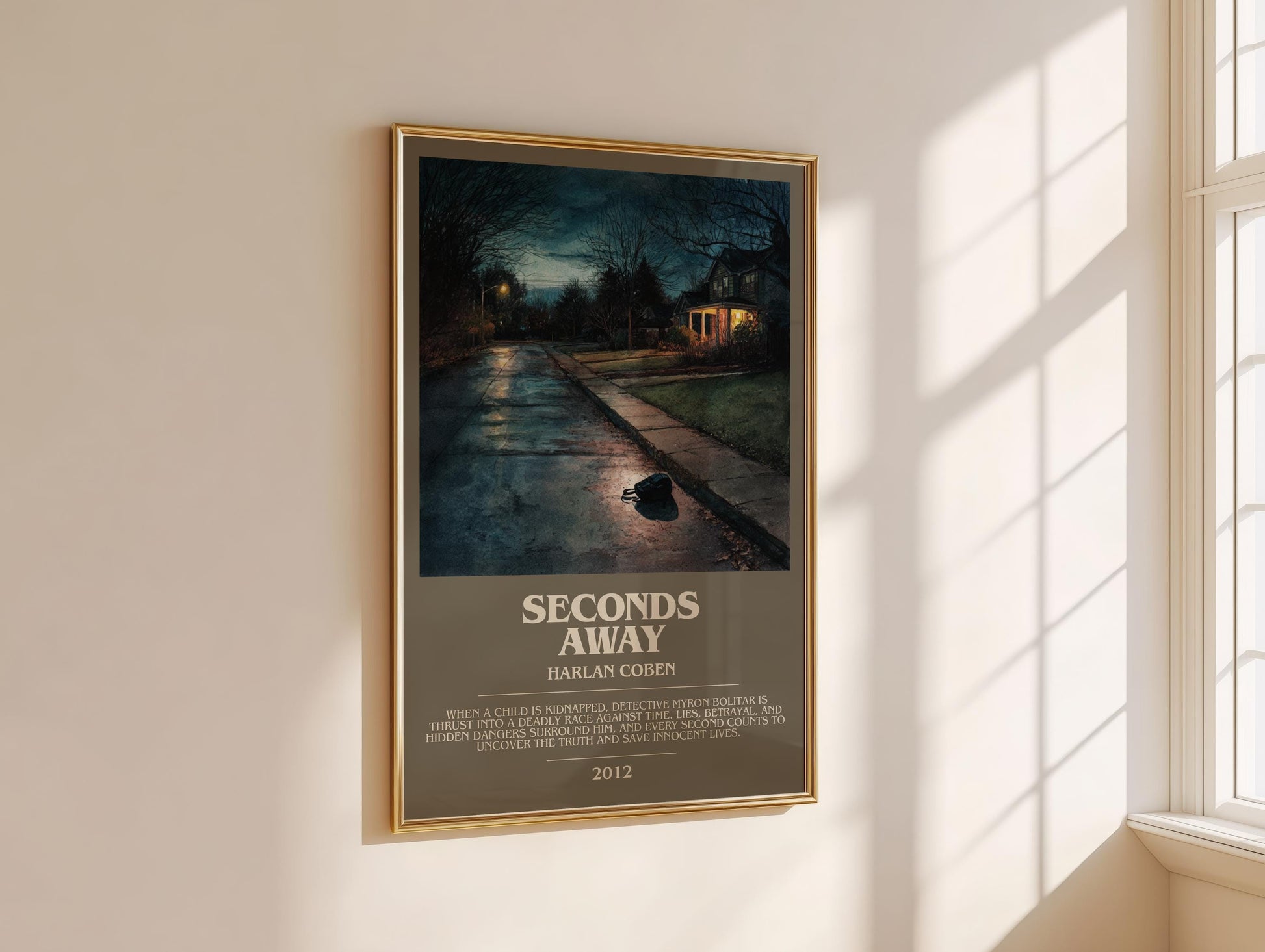 Seconds Away bookish book poster framed on wall – young adult wall art