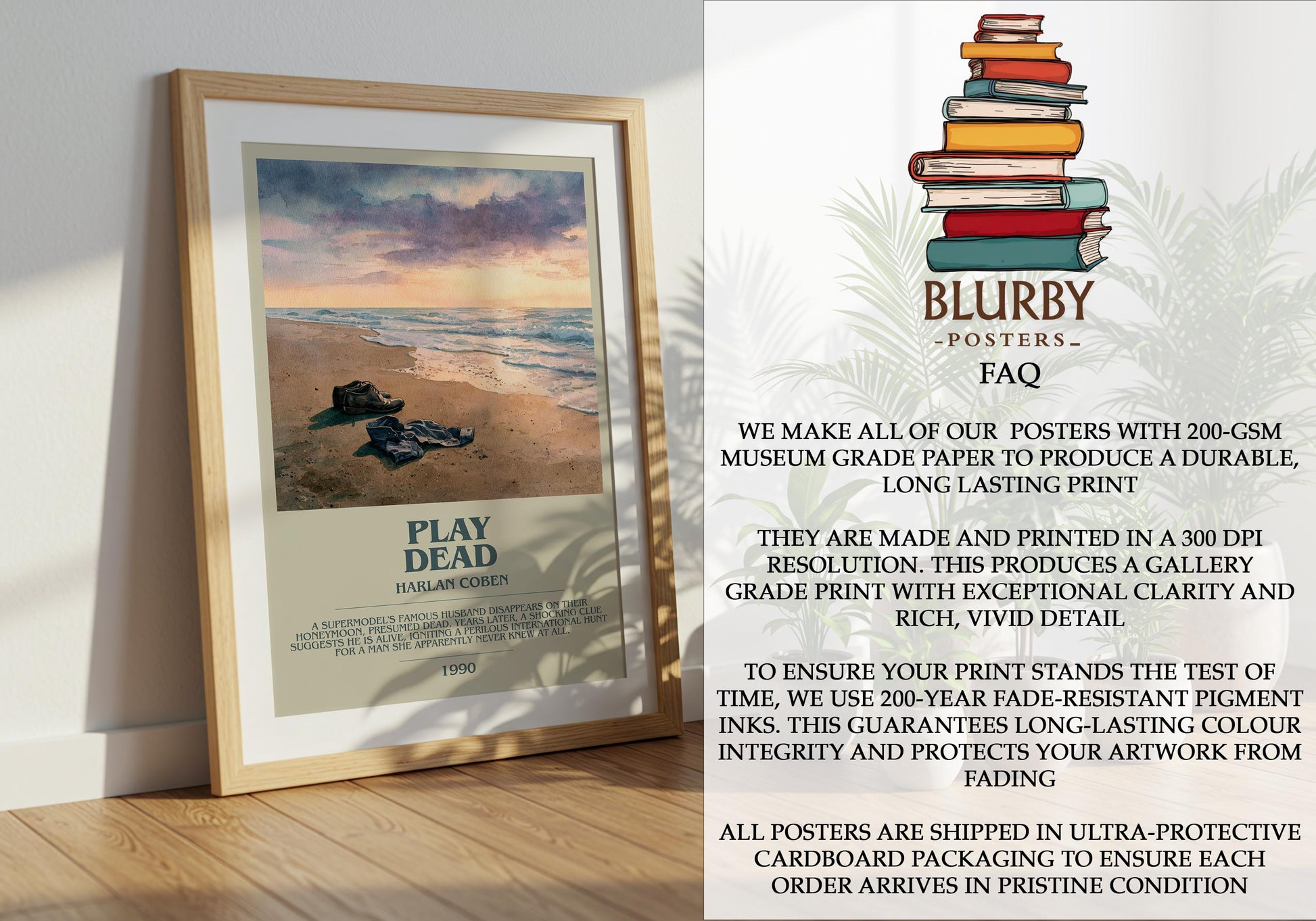 Play Dead by Harlan Coben | Descriptive Modern Book Art | Poster