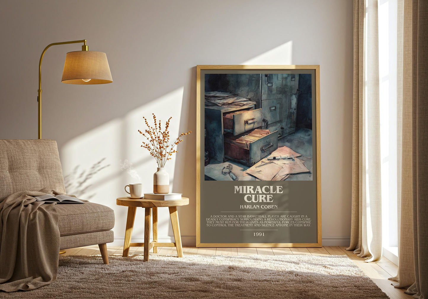 Miracle Cure by Harlan Coben | Descriptive Modern Book Art | Poster