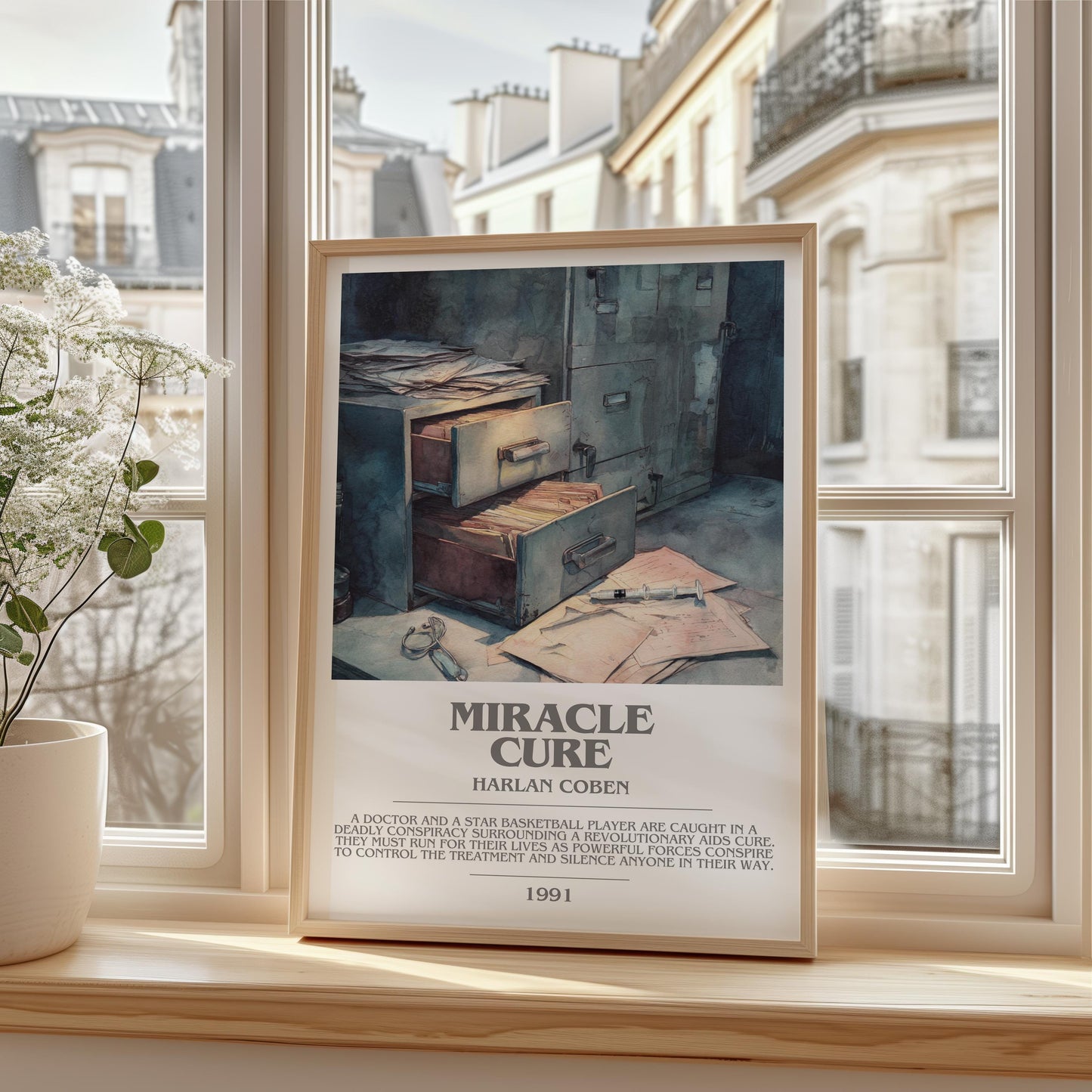 Miracle Cure by Harlan Coben | Descriptive Modern Book Art | Poster