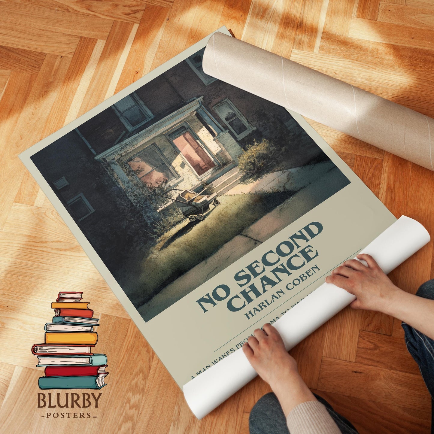 No Second Chance book poster packaging – museum-quality print rolled in protective tube