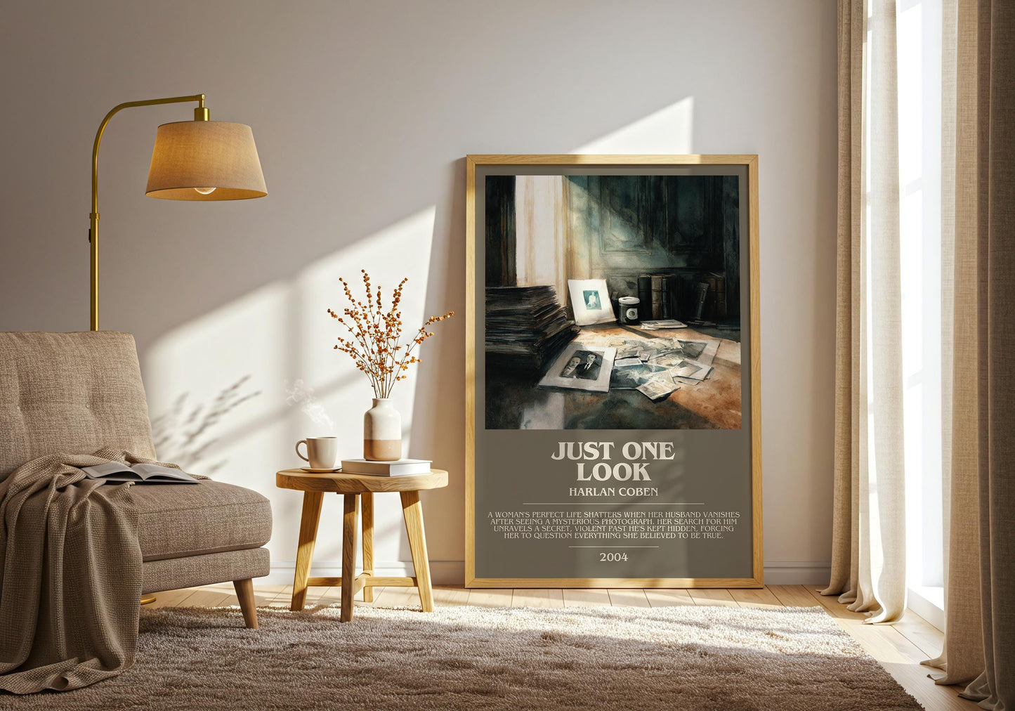Just One Look by Harlan Coben | Descriptive Modern Book Art | Poster