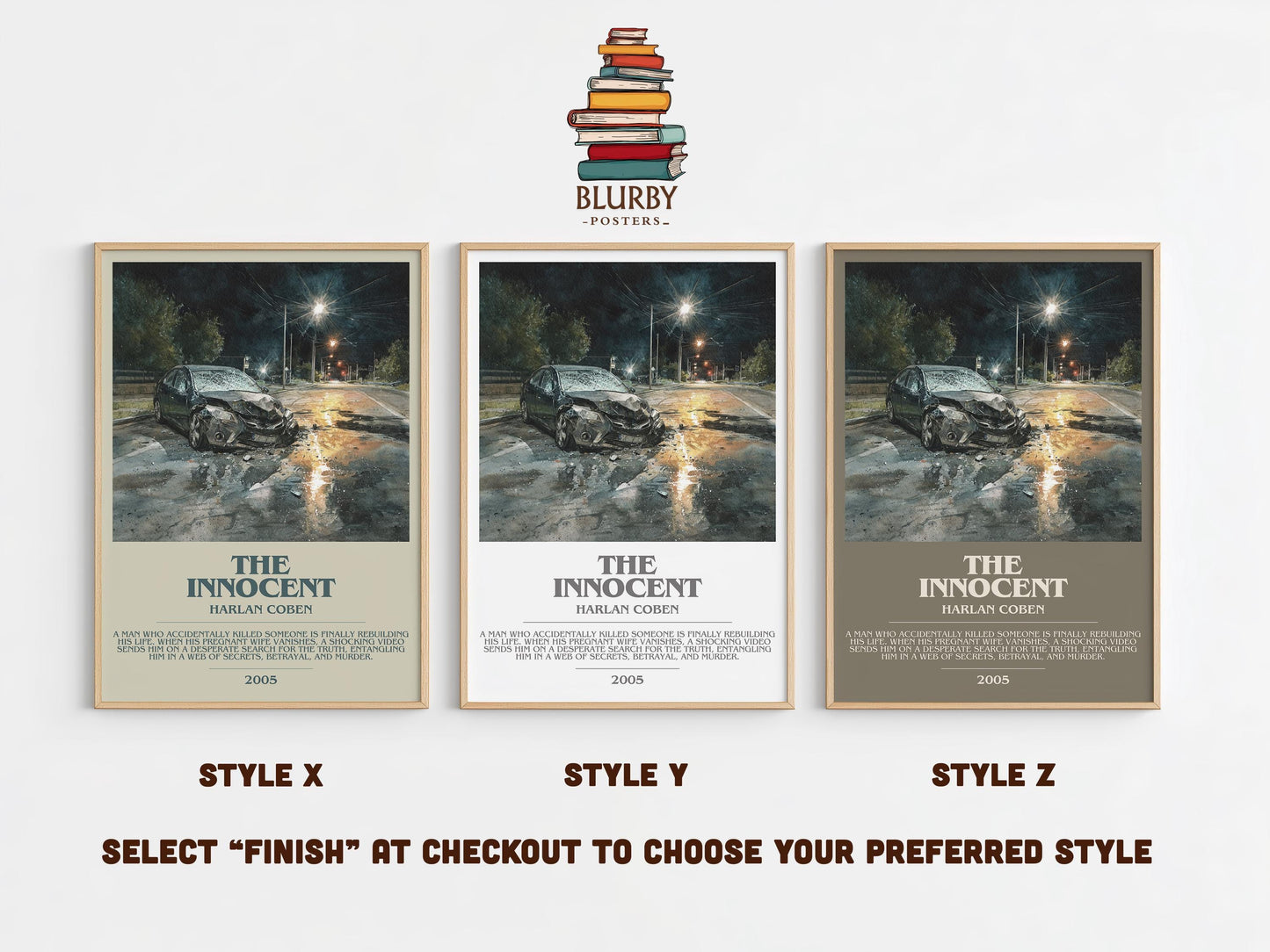 The Innocent bookish poster colour and style options – Harlan Coben book art