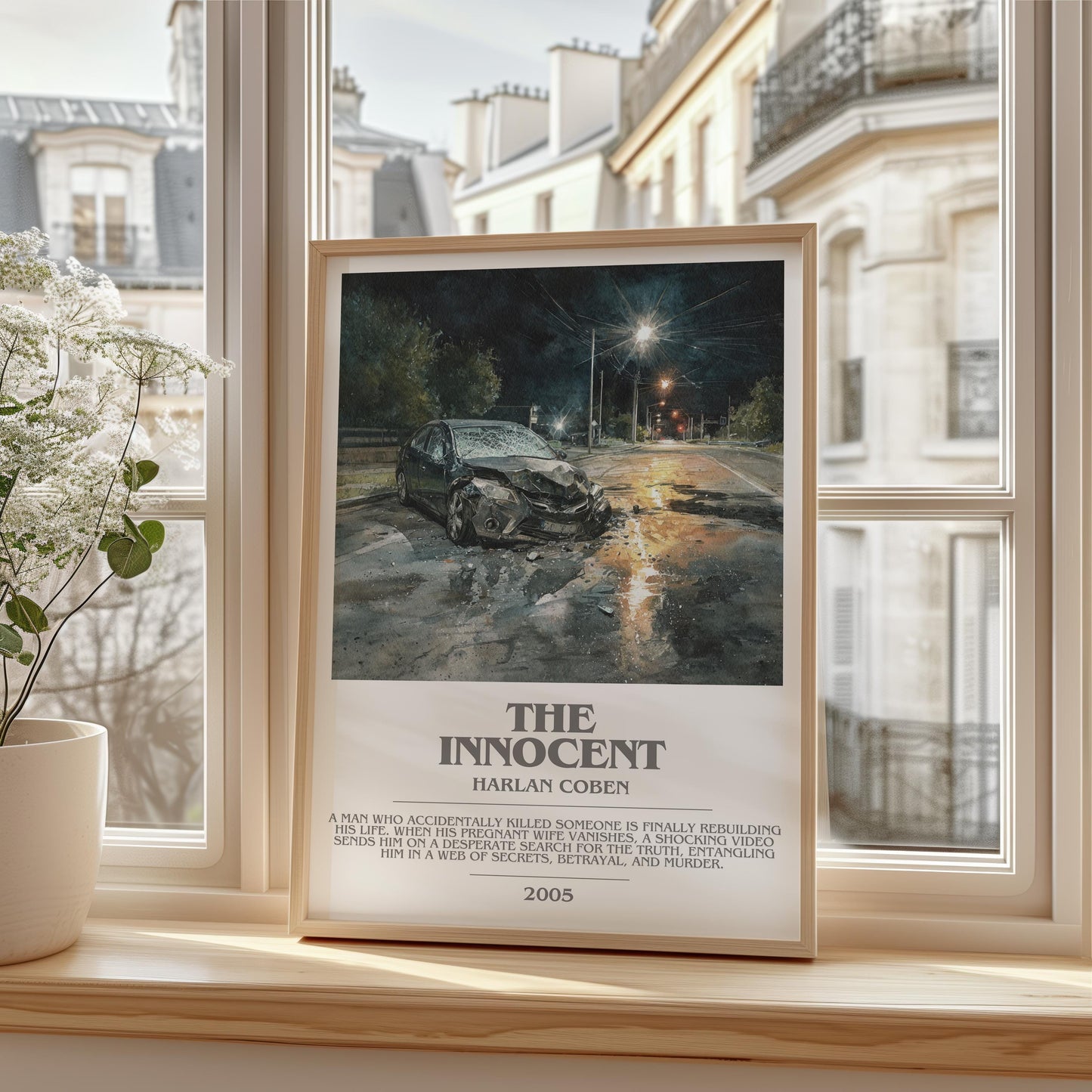 The Innocent bookish print framed by window – literary home decor