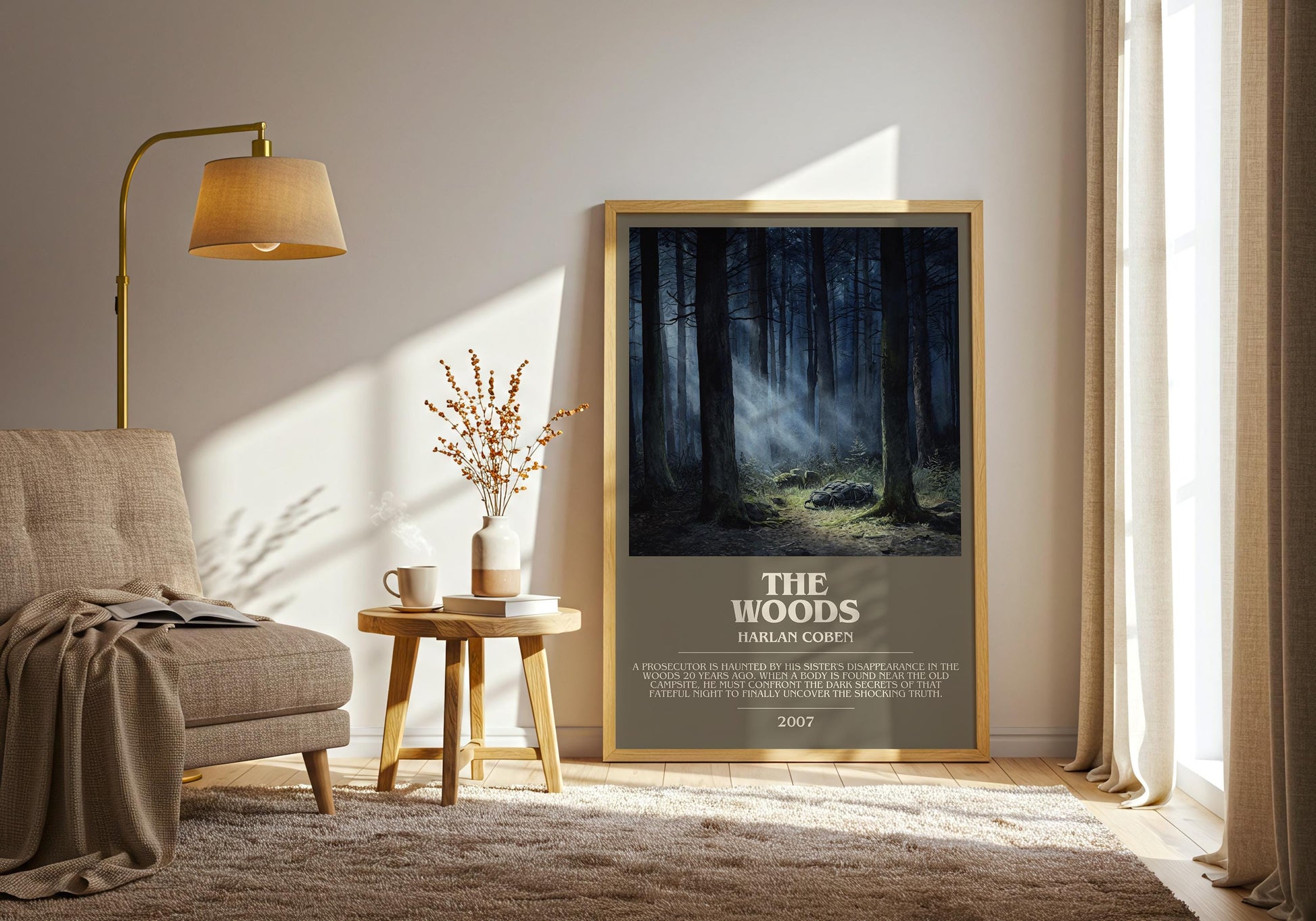 The Woods by Harlan Coben | Descriptive Modern Book Art | Poster