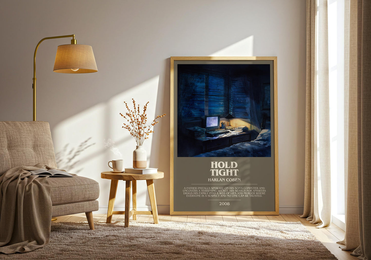 Hold Tight by Harlan Coben | Descriptive Modern Book Art | Poster